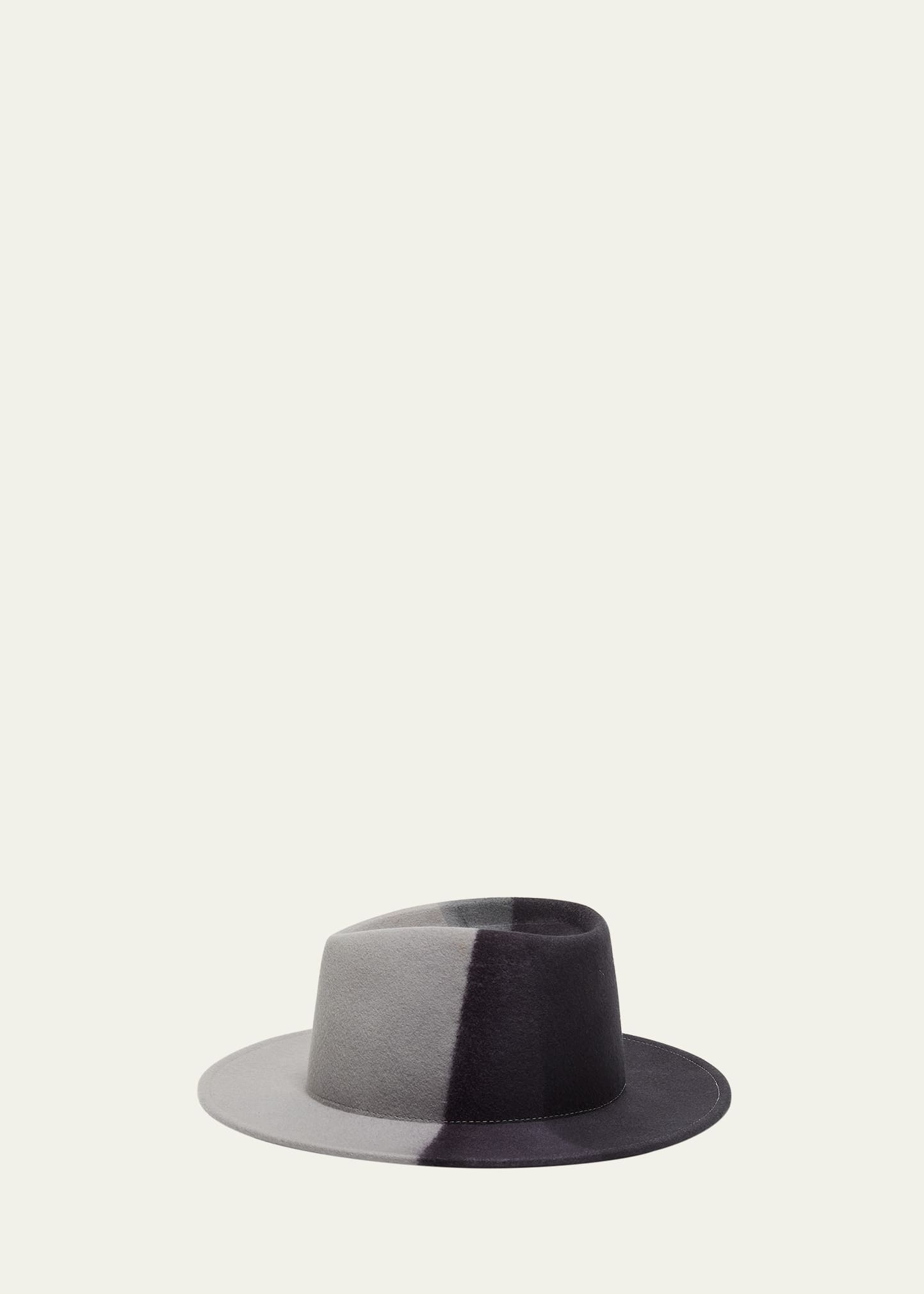 Eugenia Kim Blaine Color Block Wool Fedora In Gray Charcoal