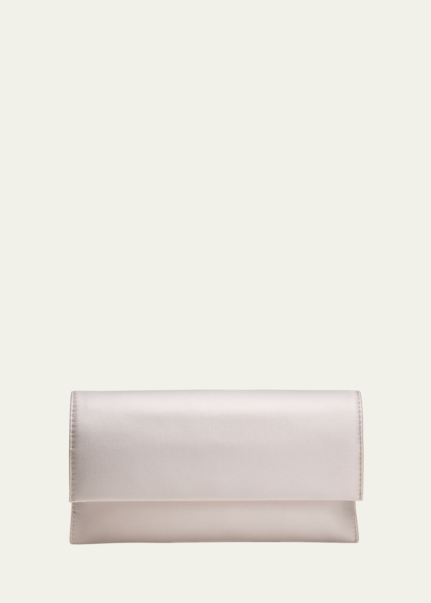 Shop Loeffler Randall Charlee Flap Satin Clutch Bag In Cream