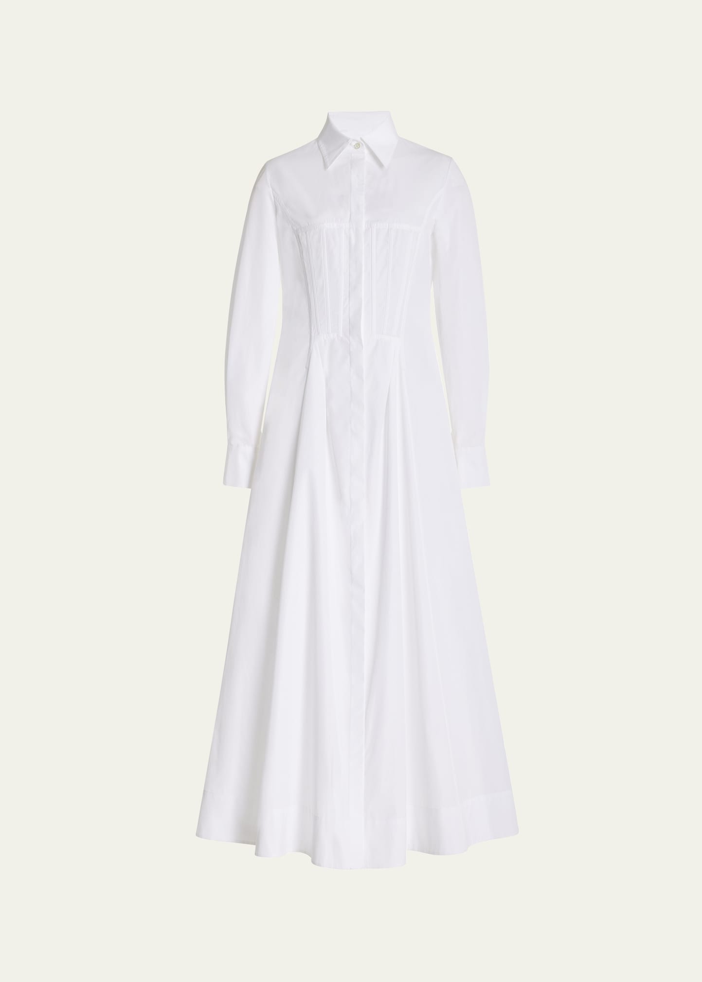 Gabriela Hearst Eugene Corset-style Shirtdress In White
