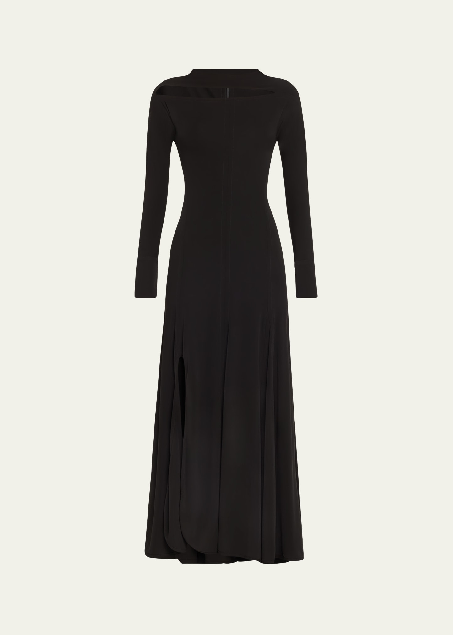 Shop Victoria Beckham Long Front Cut Dress In Black