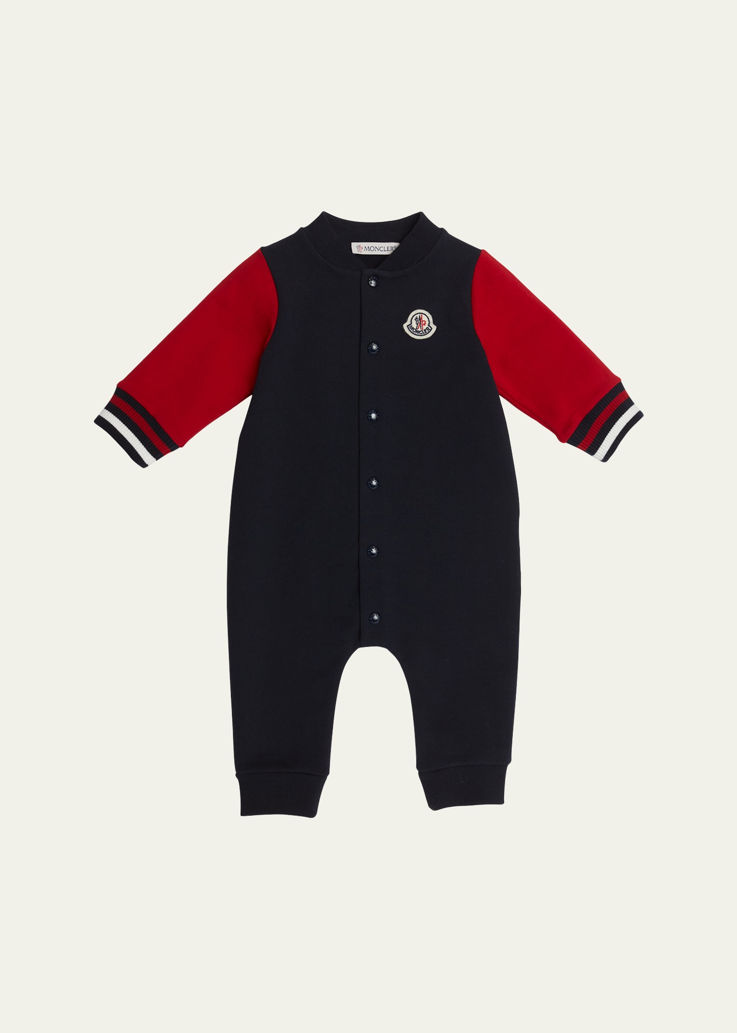Moncler Boy's Embroidered Bell Coverall In Navy