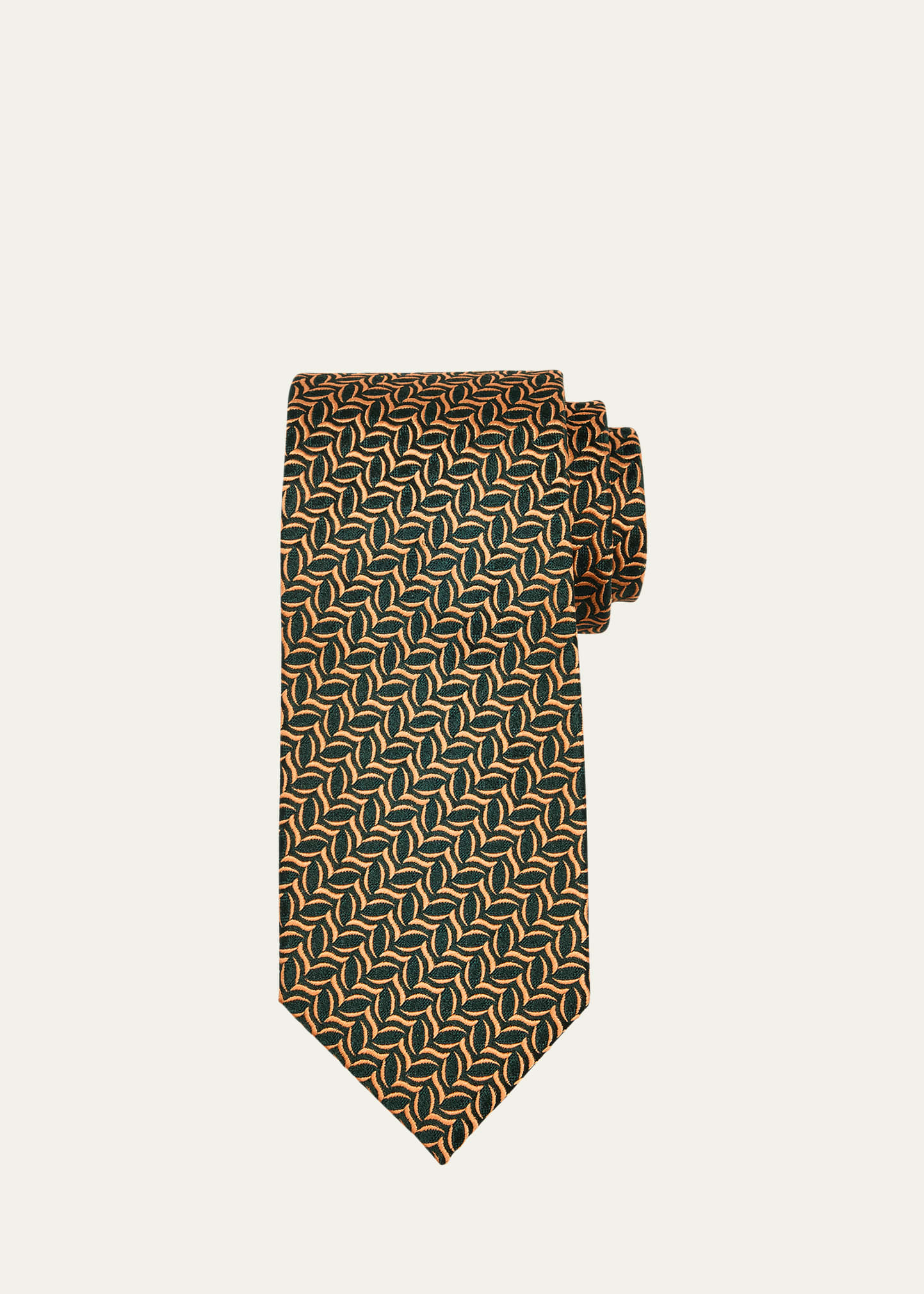 Men's Diagonal Oval Silk Tie