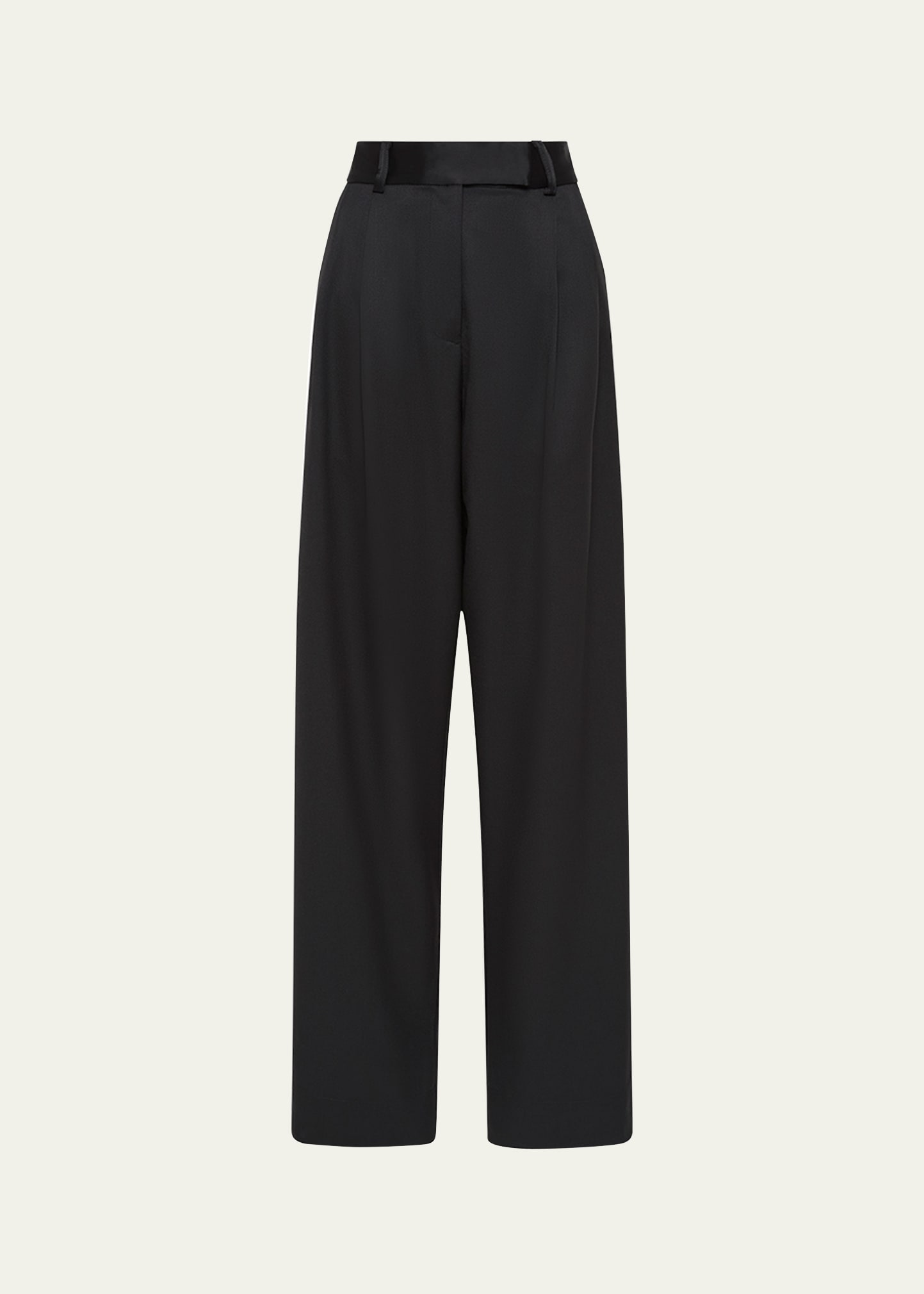 Esse Studios Classico Pleated Straight-leg Tux Trousers In Black