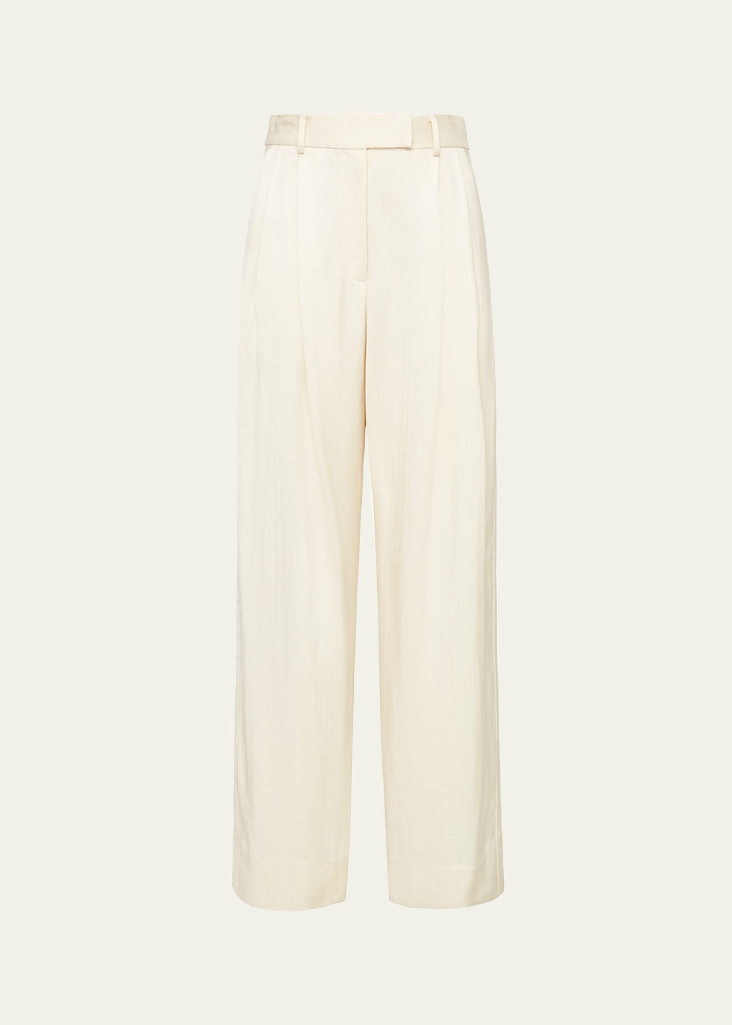 Pleated Tailored Twill Trousers