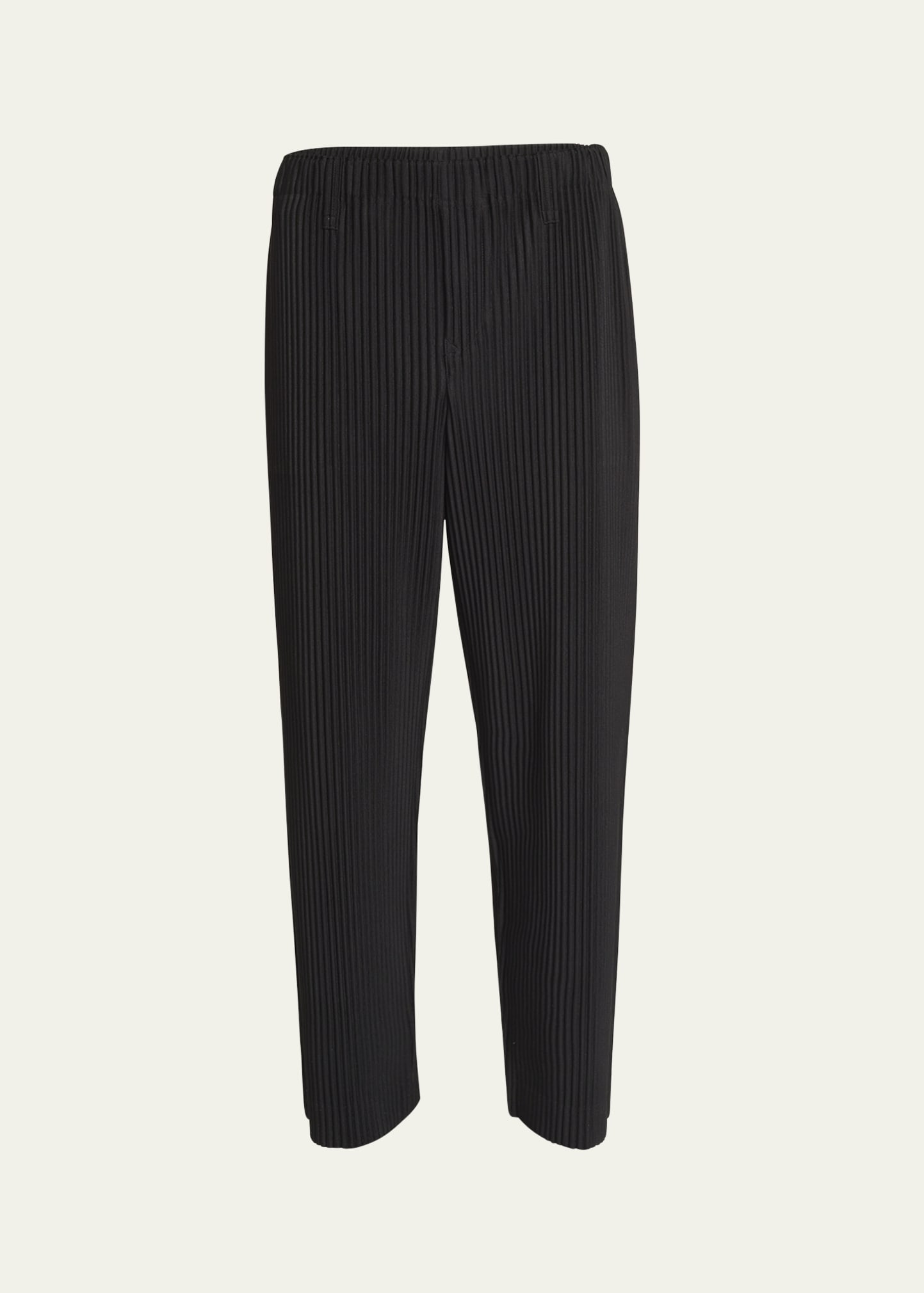 Shop Issey Miyake Men's Pleated Straight-leg Pants In Black