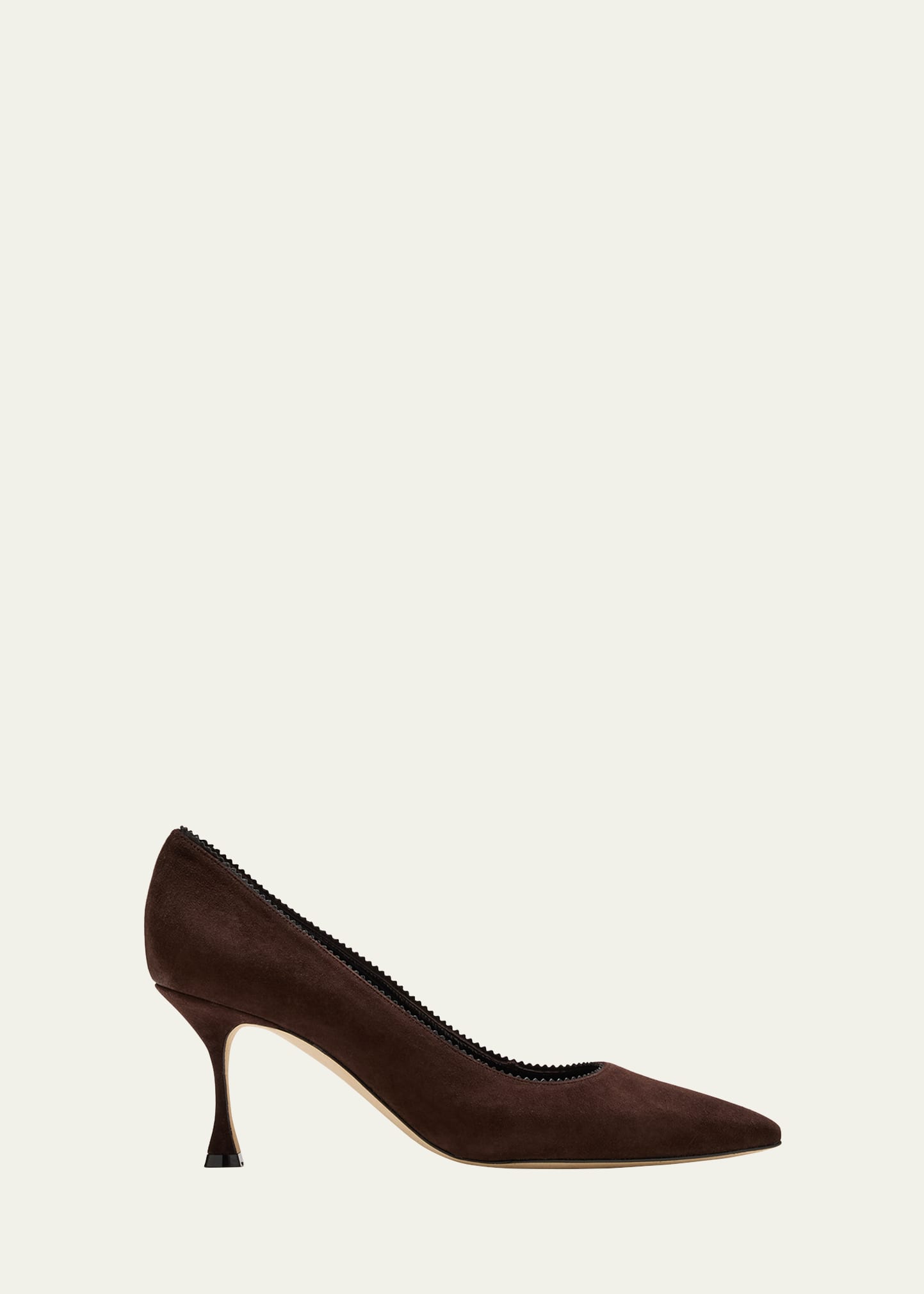 Shop Manolo Blahnik Gala Suede Stiletto Pumps In Brown/black