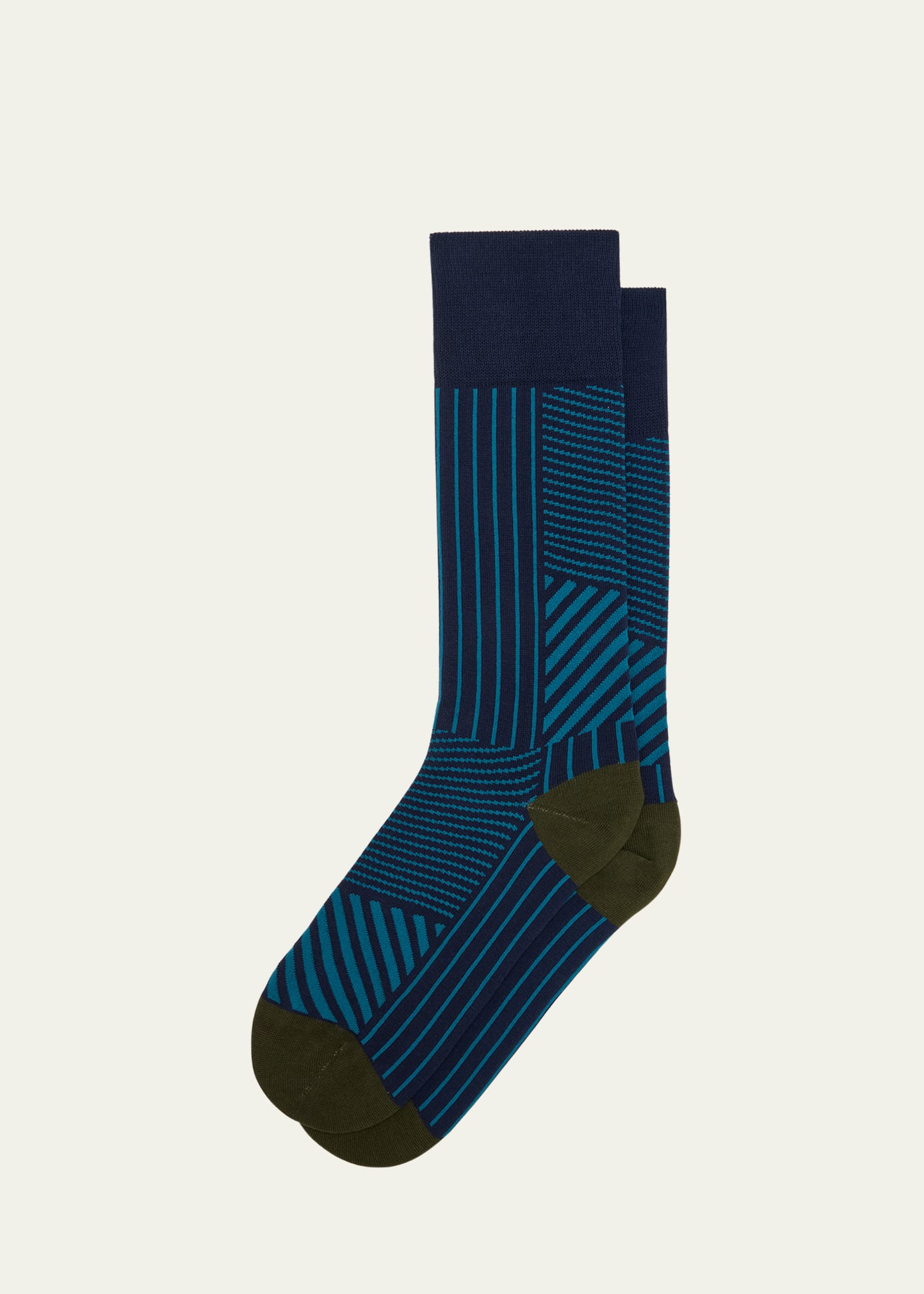 Paul Smith Men's Gordon Stripe Crew Socks In Blue