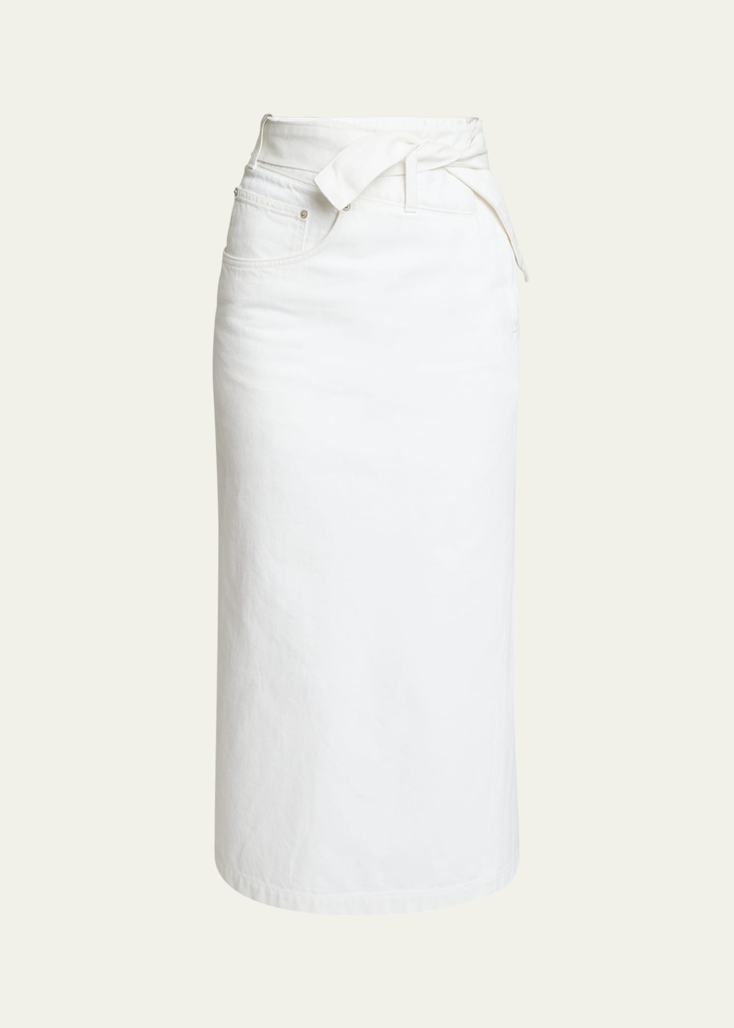 Deconstructed Denim Wrap Waist Skirt