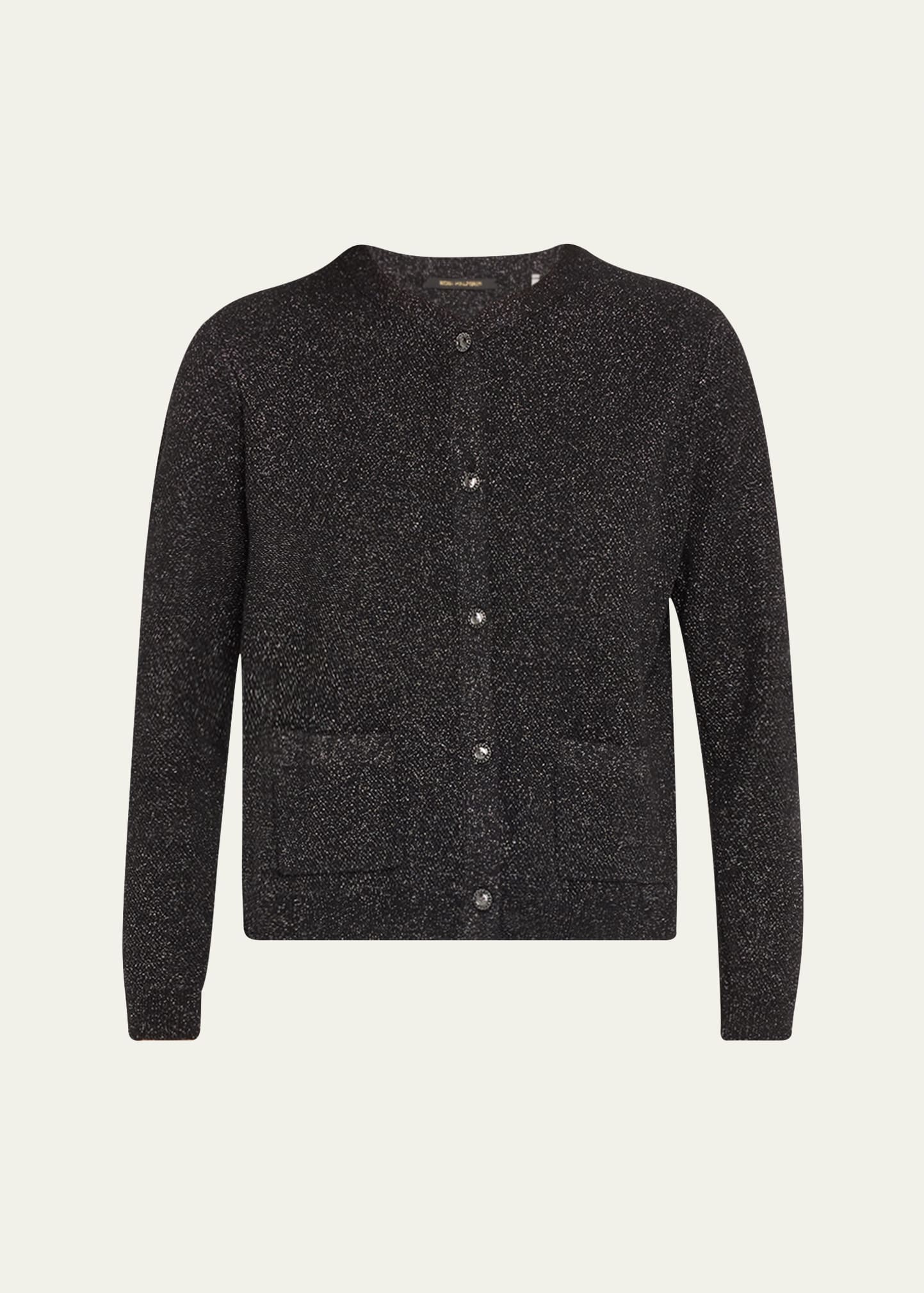 KOBI HALPERIN MERI SHIMMER BUTTON-DOWN SWEATER 