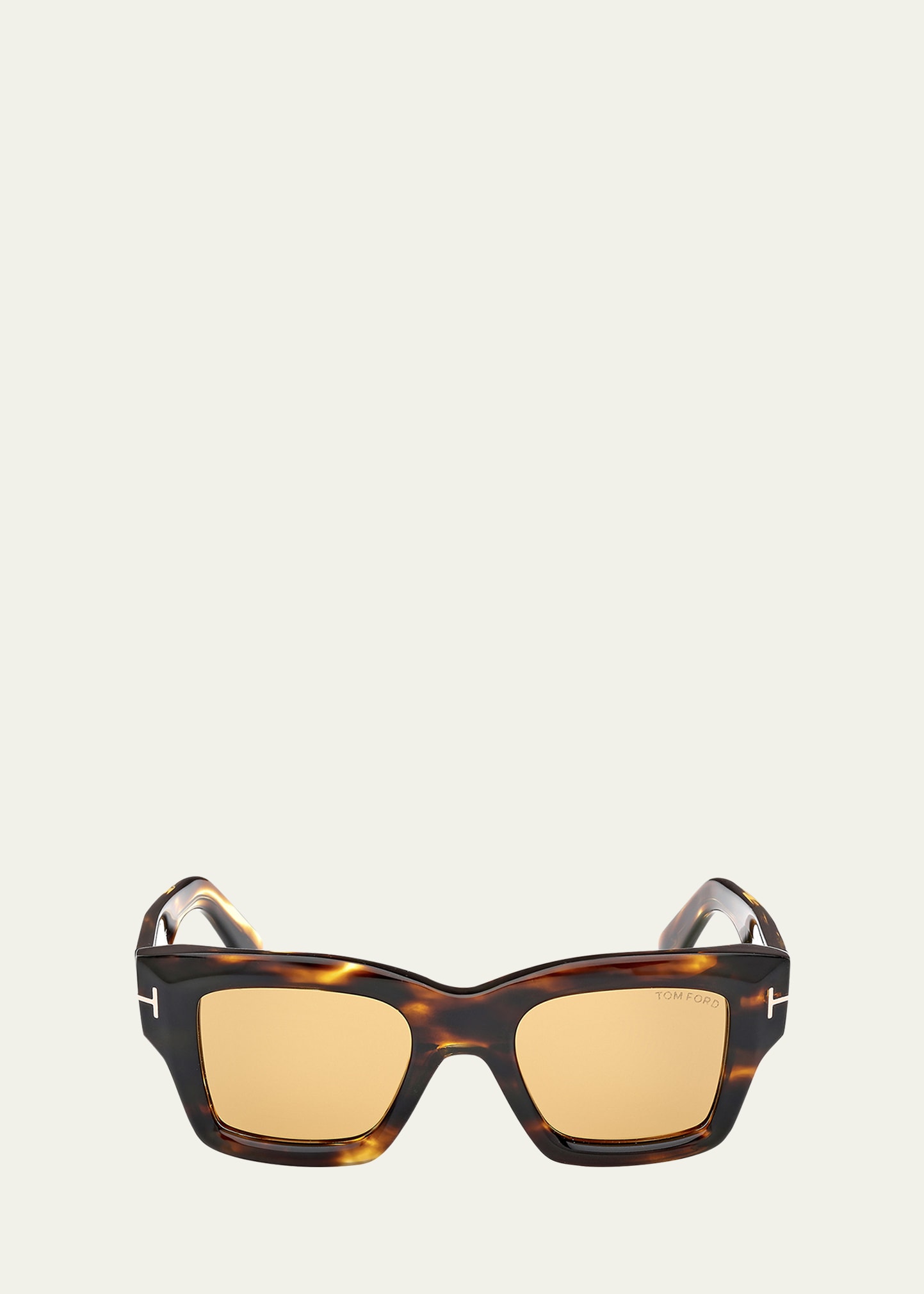 Tom Ford Men's Ilias Acetate Square Sunglasses In Gray
