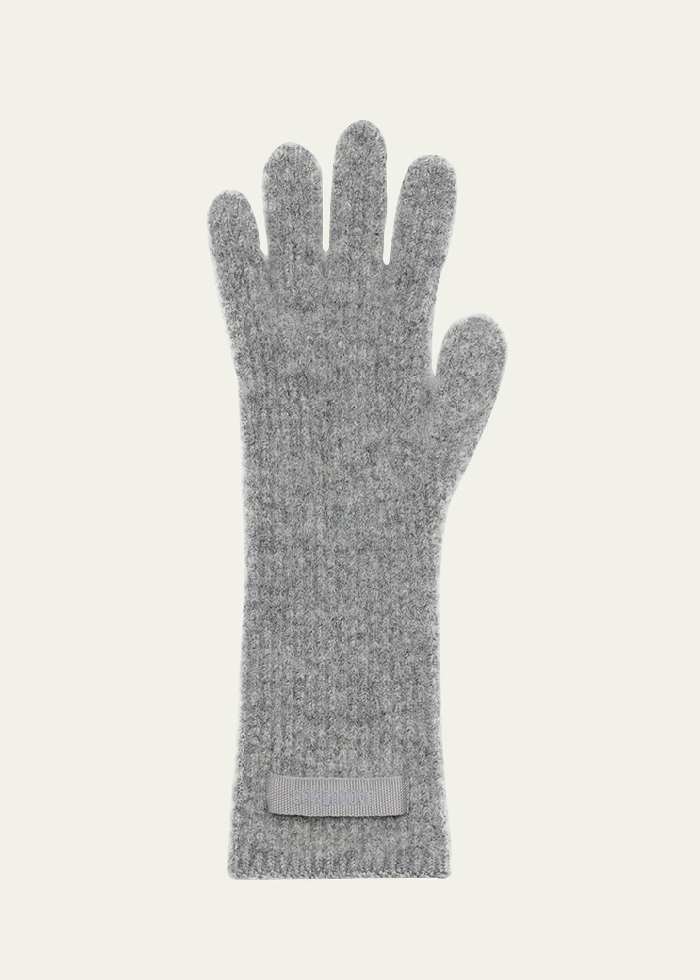 Jacquemus Les Gants Knit Wool-blend Gloves In Dark Grey