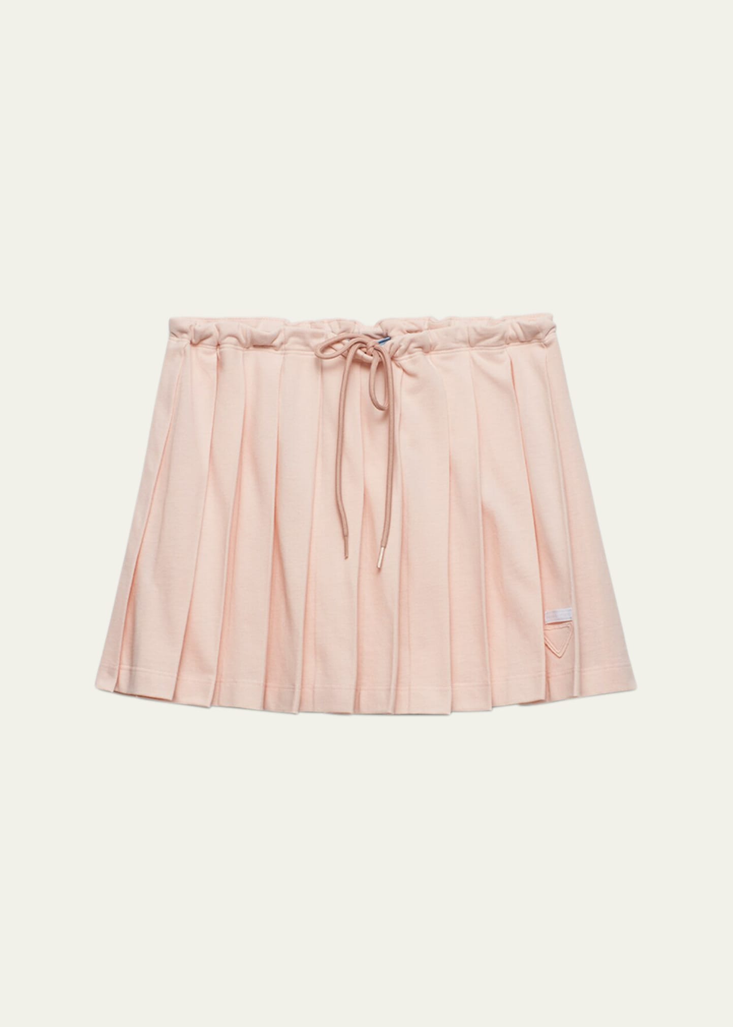 Prada Pleated Pique Drawstring Mini Skirt In F0924 Pesco