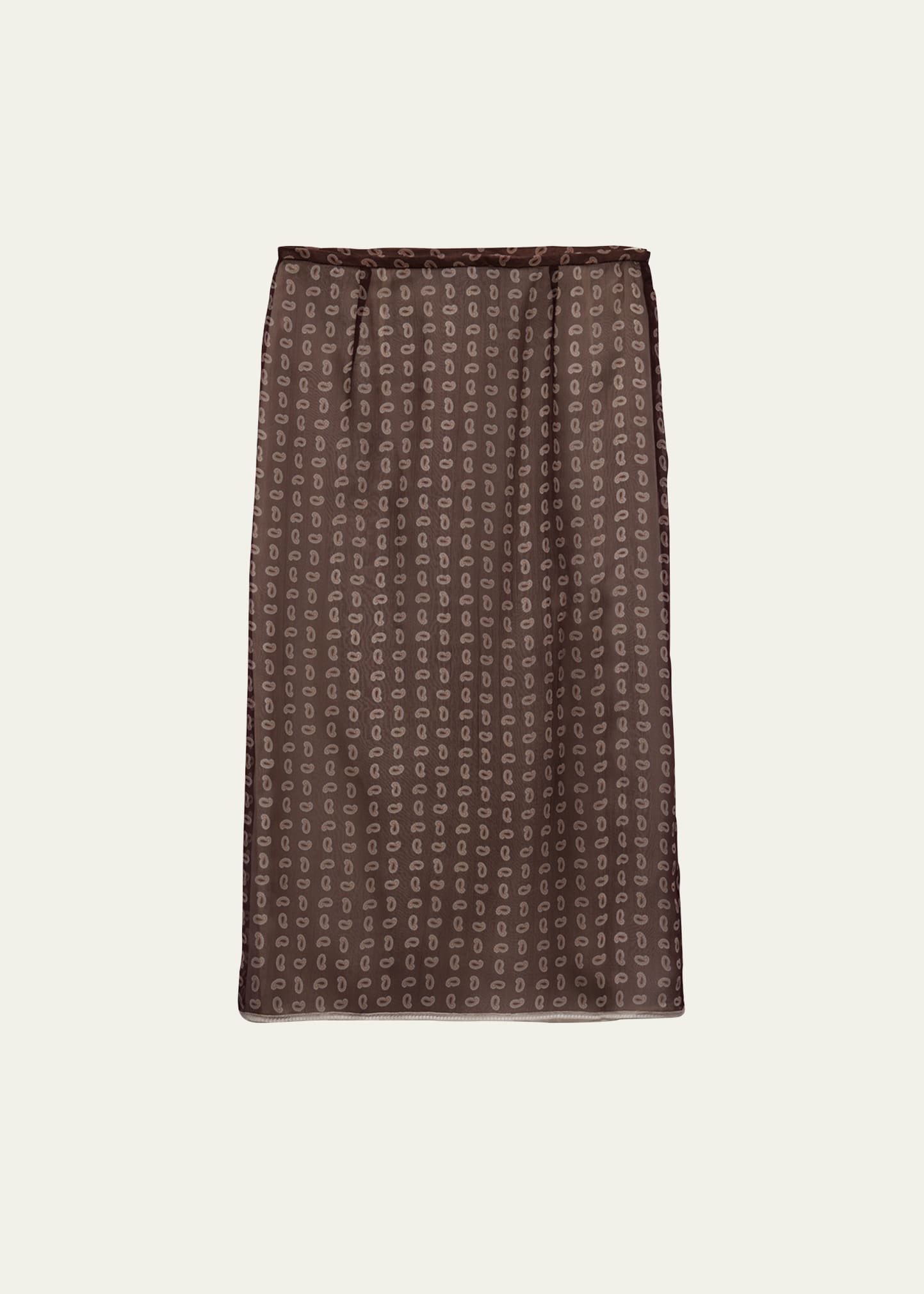 Shop Prada Paisley Chiffon Skirt In F0594 Sughero