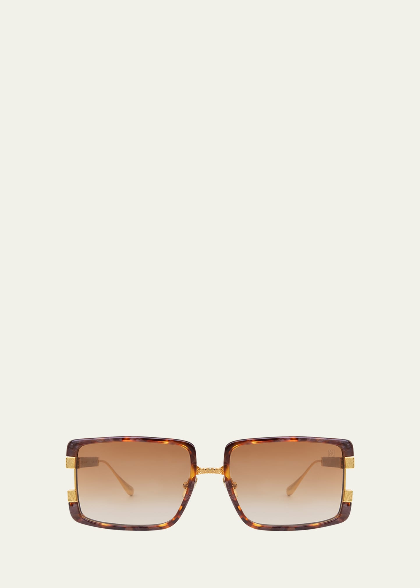 Anna-karin Karlsson Too Handsome Mixed-media Rectangle Sunglasses In Amber Tortoise