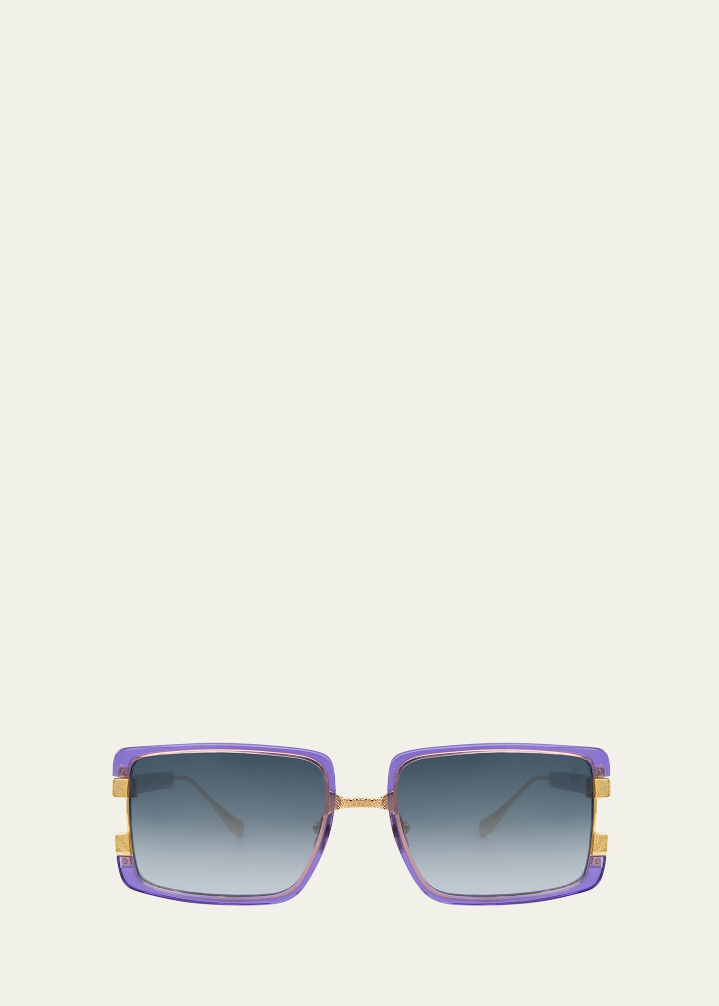 Anna-karin Karlsson Too Handsome Mixed-media Rectangle Sunglasses In Purple