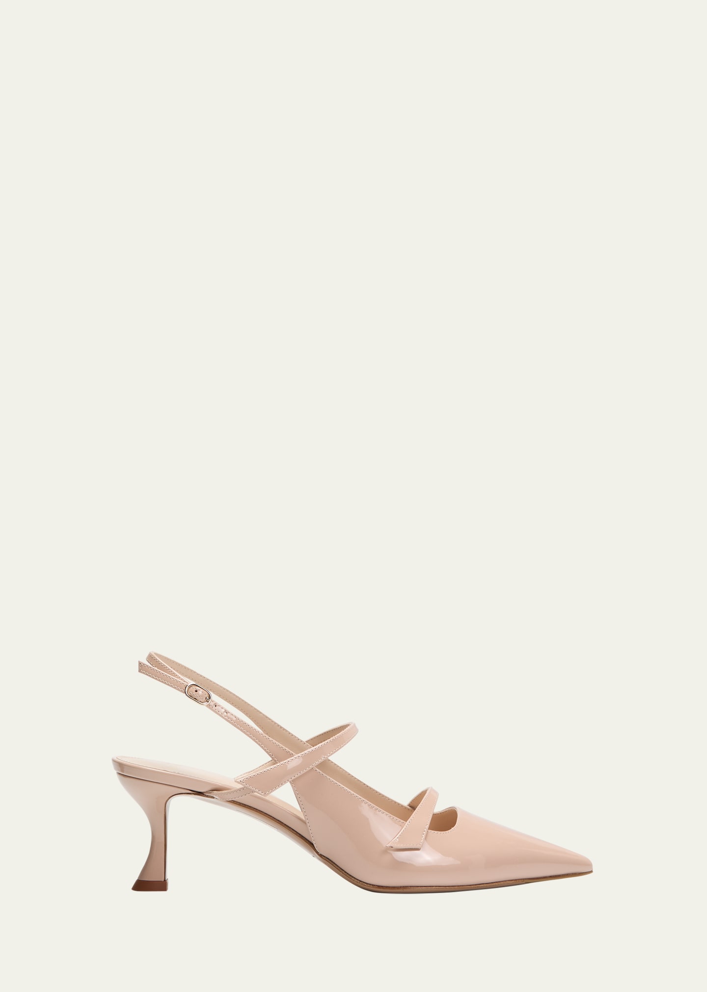 Alexandre Birman Tita Patent Slingback Pumps In Semolina