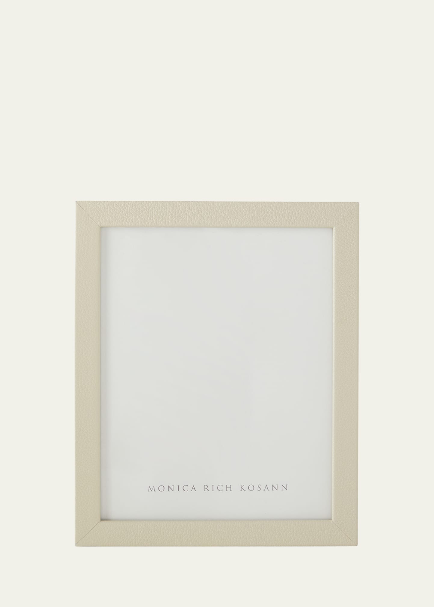 Monica Rich Kosann Cream Pebbled Leather Frame, 8" X 10" In Multi