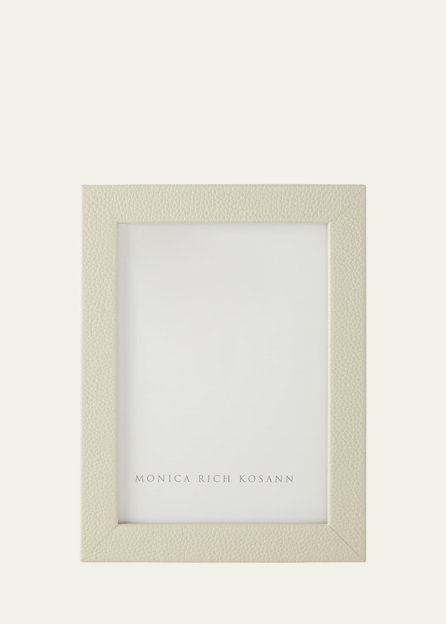 Monica Rich Kosann Cream Pebbled Leather Frame, 5" X 7" In Multi