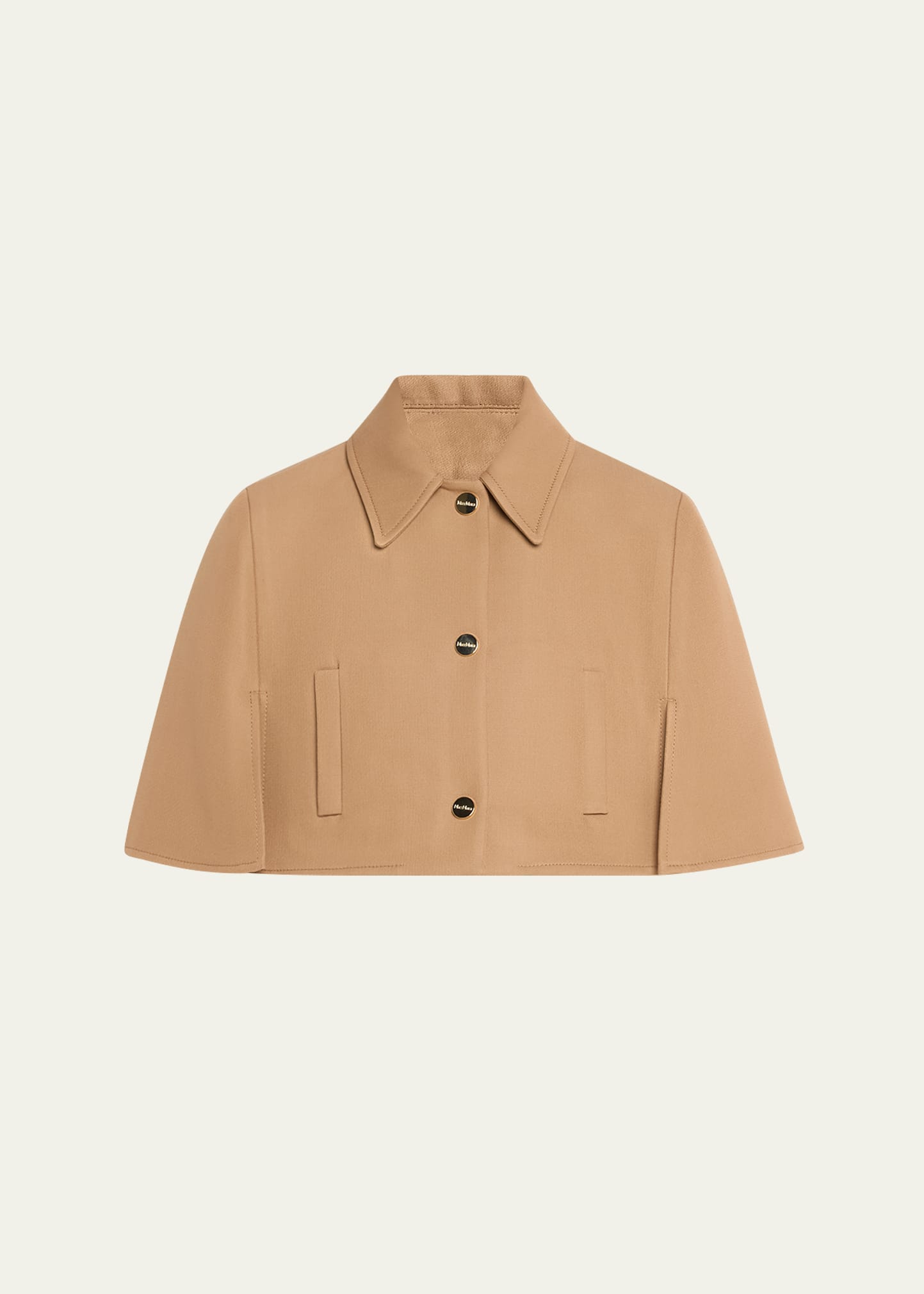 Max Mara Estroso Virgin Wool Cape In Camel