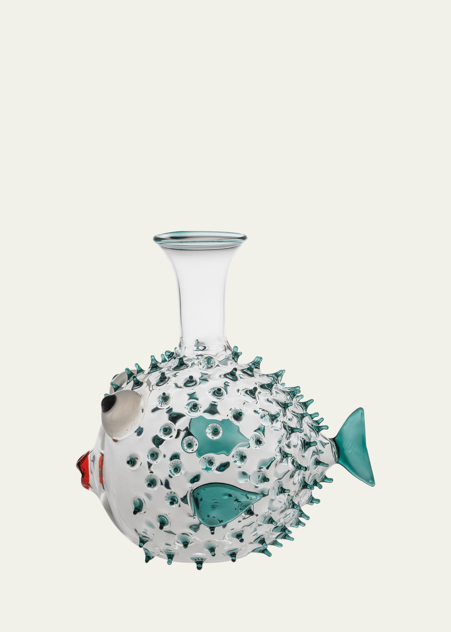 Massimo Lunardon Pufferfish Decanter In Teal