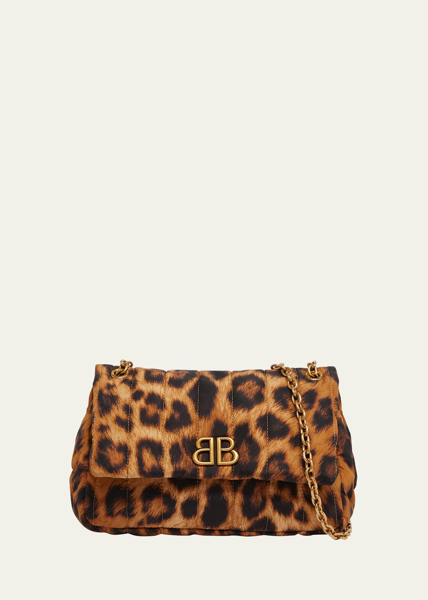 Monaco Mini Leopard-Print Nylon Shoulder Bag