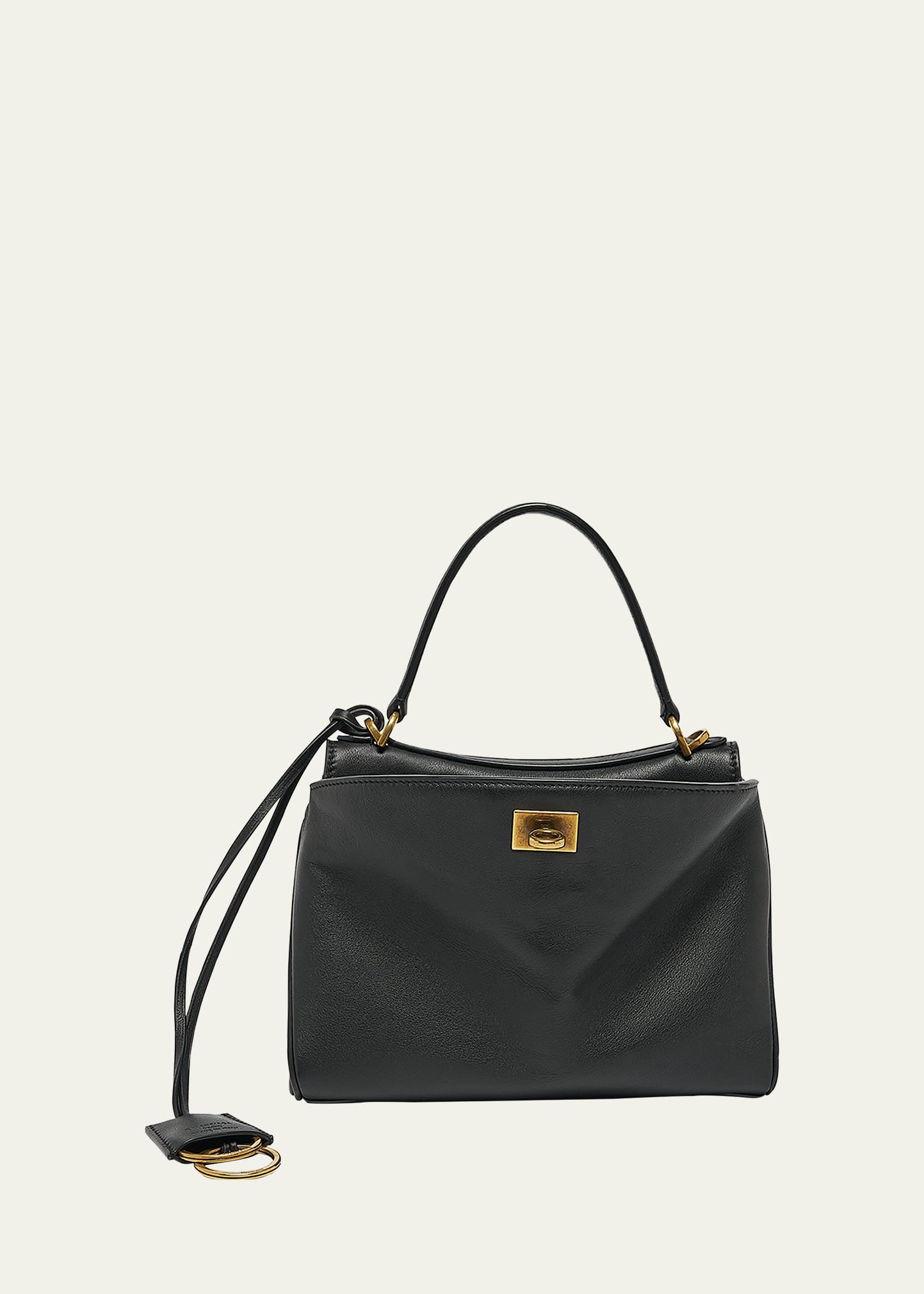 Balenciaga Mini Rodeo Leather Top Handle Bag In Black