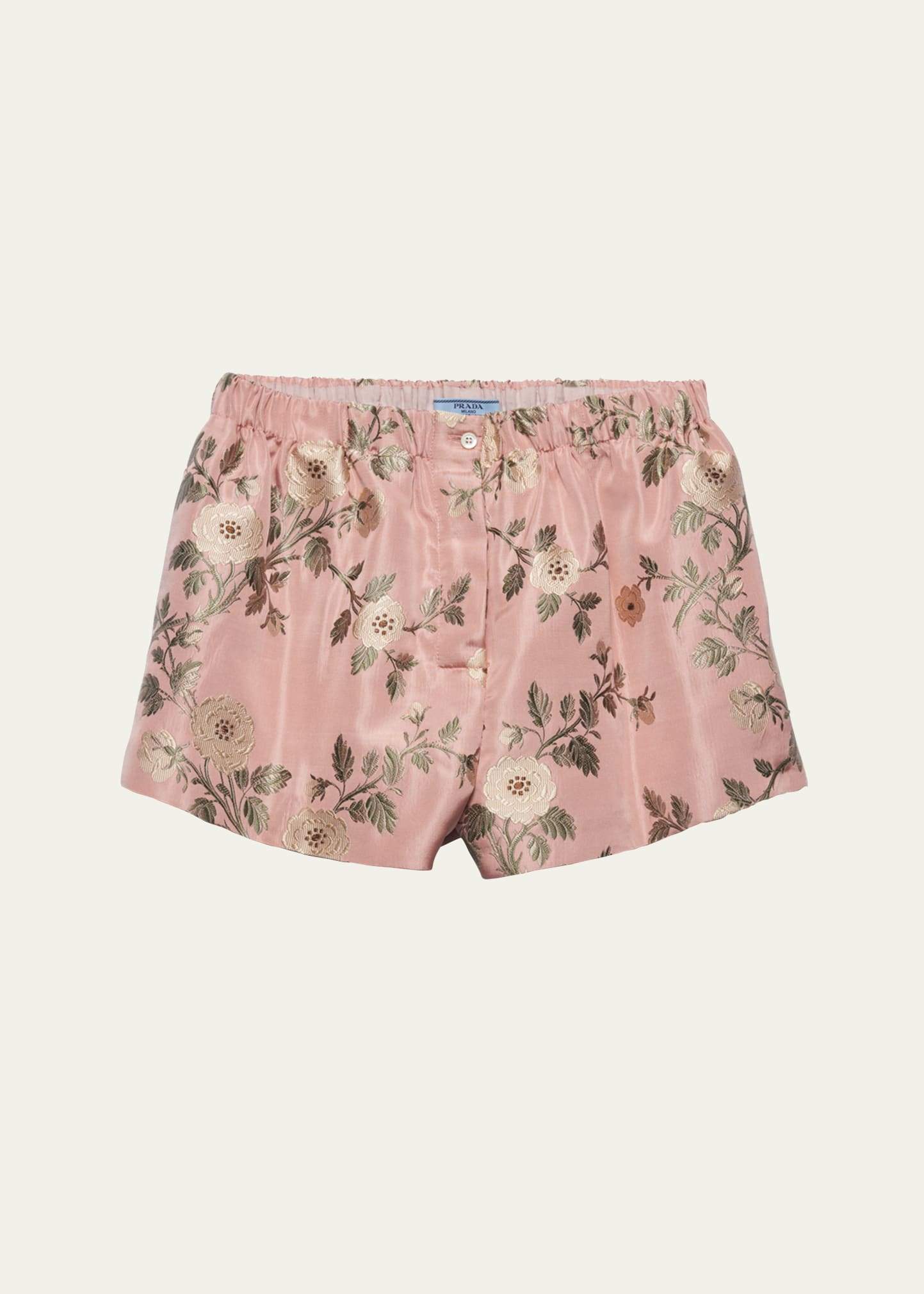 Prada Jacquard Floral Print Boxer Shorts In Multi