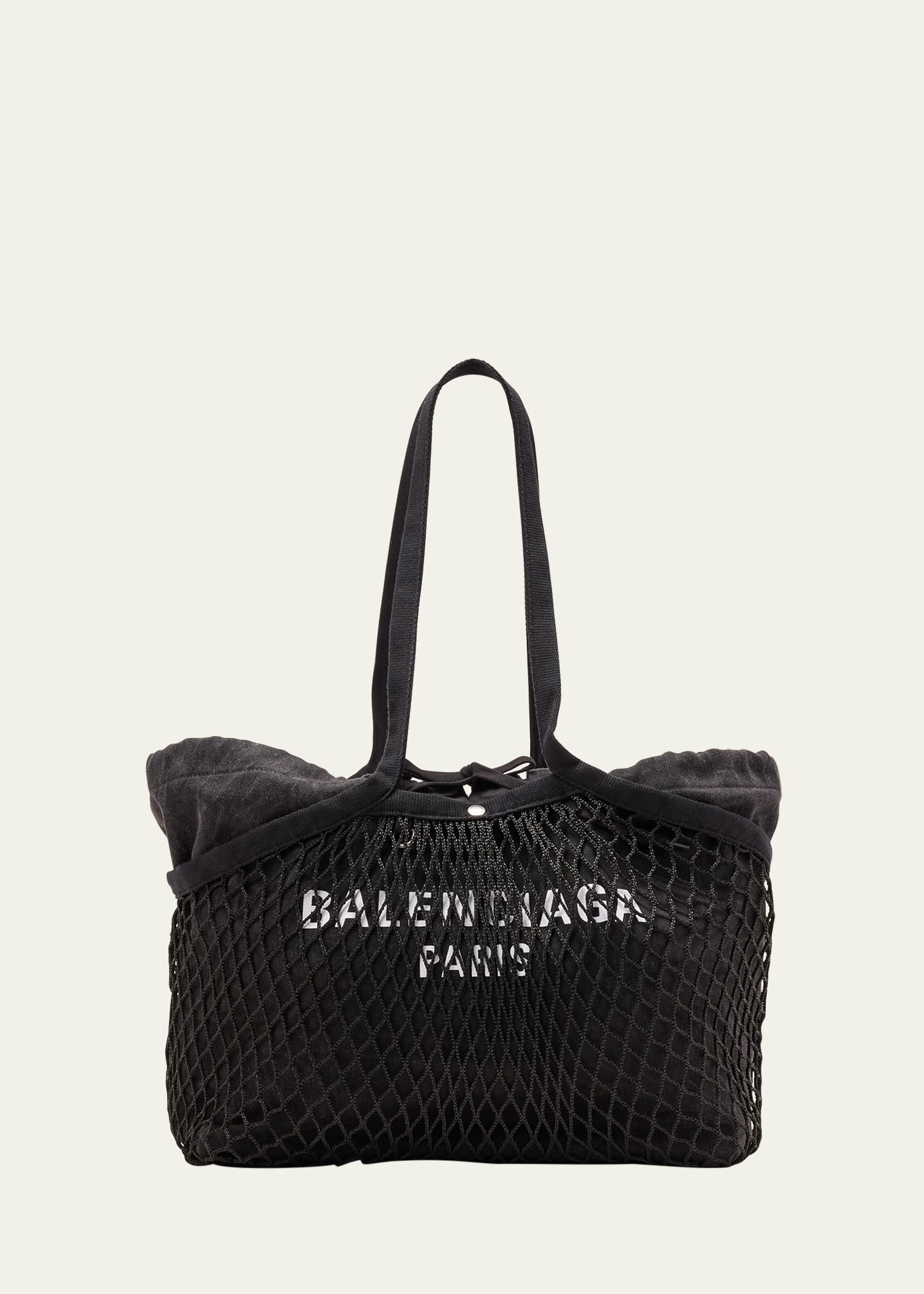 24/7 Medium Washed Canvas and Fishnet Tote Bag