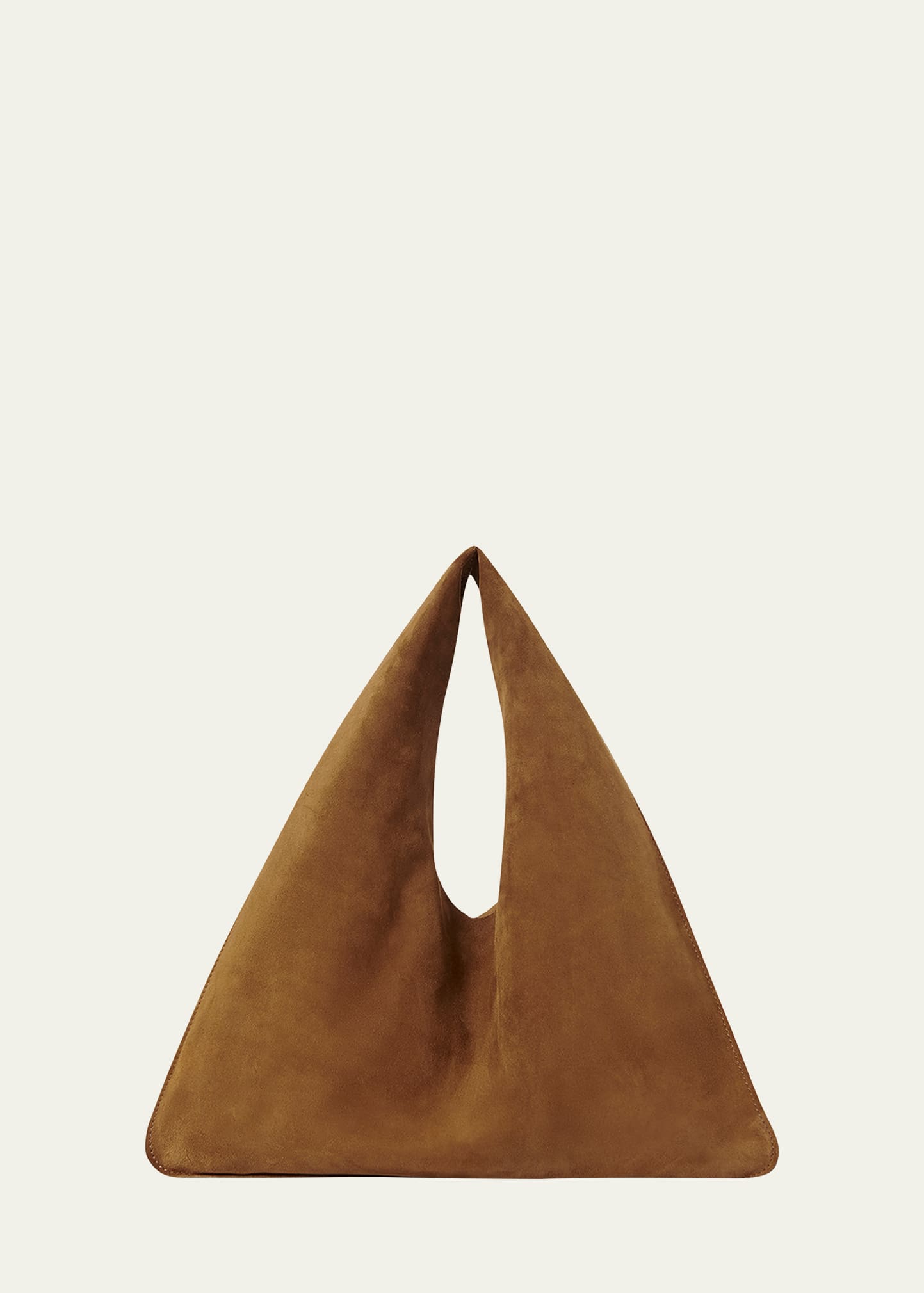 The Row Bindle Small Shoulder Bag In Suede In Caramel