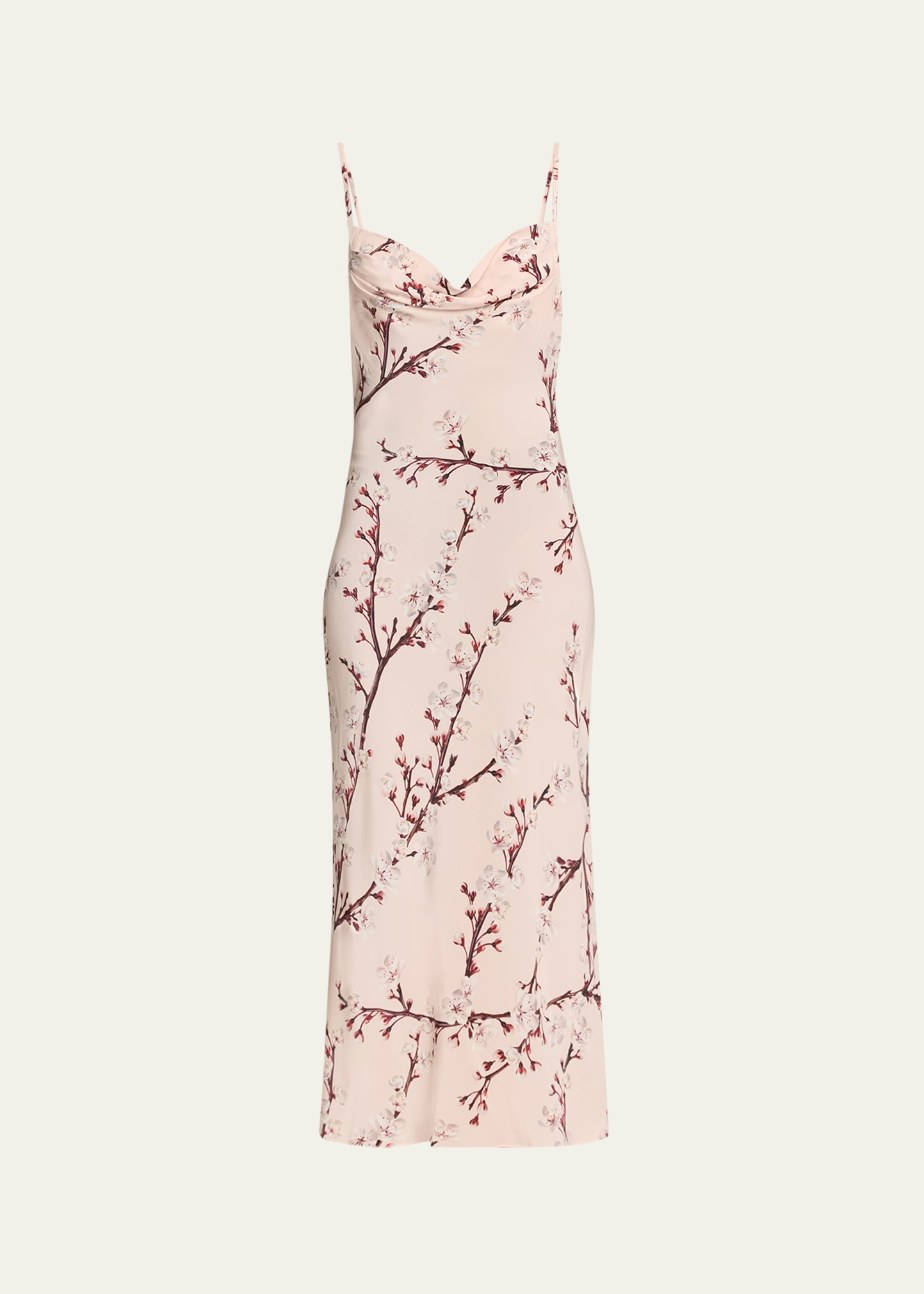 Cherry Blossom Leather Midi Dress