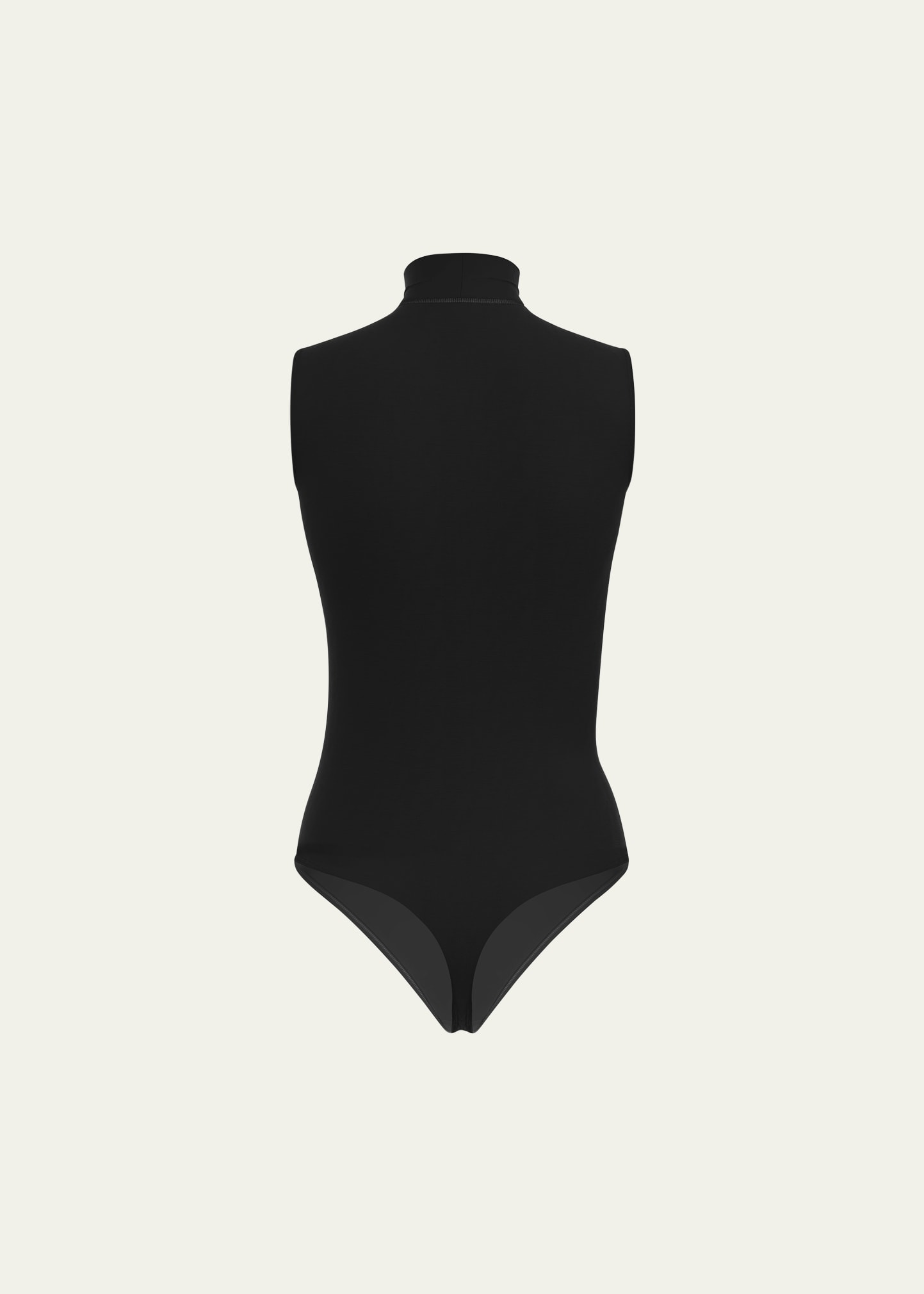Wolford Sleeveless Mock-neck String Bodysuit In Black