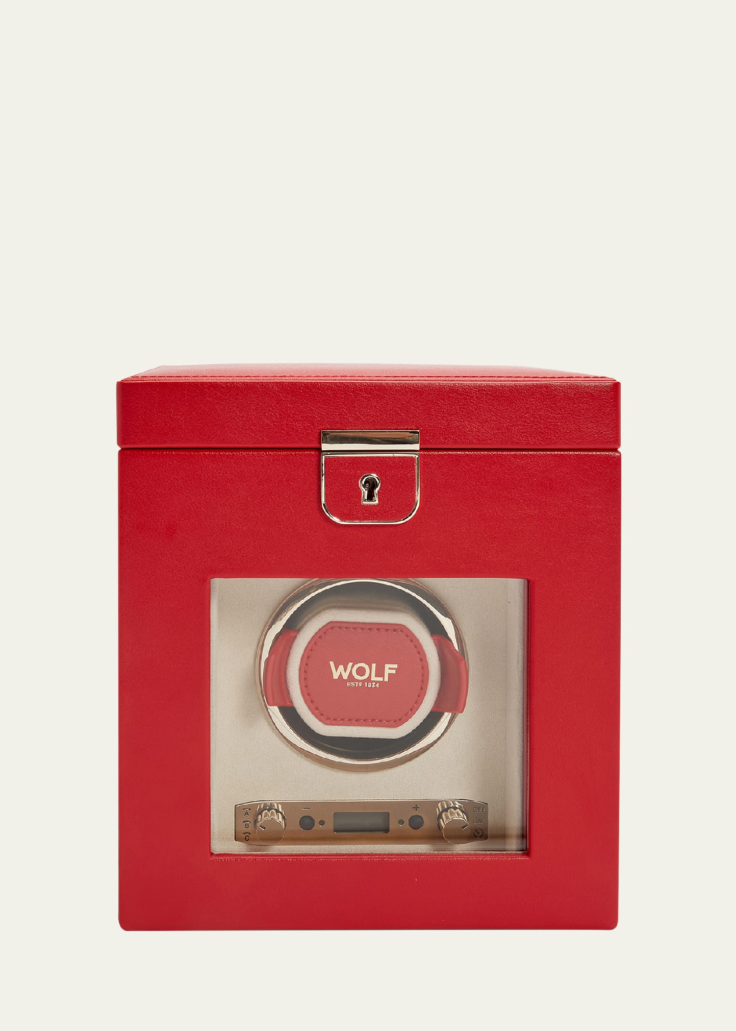 Wolf 1834 Palermo Single Watch Winder With Storage In Red