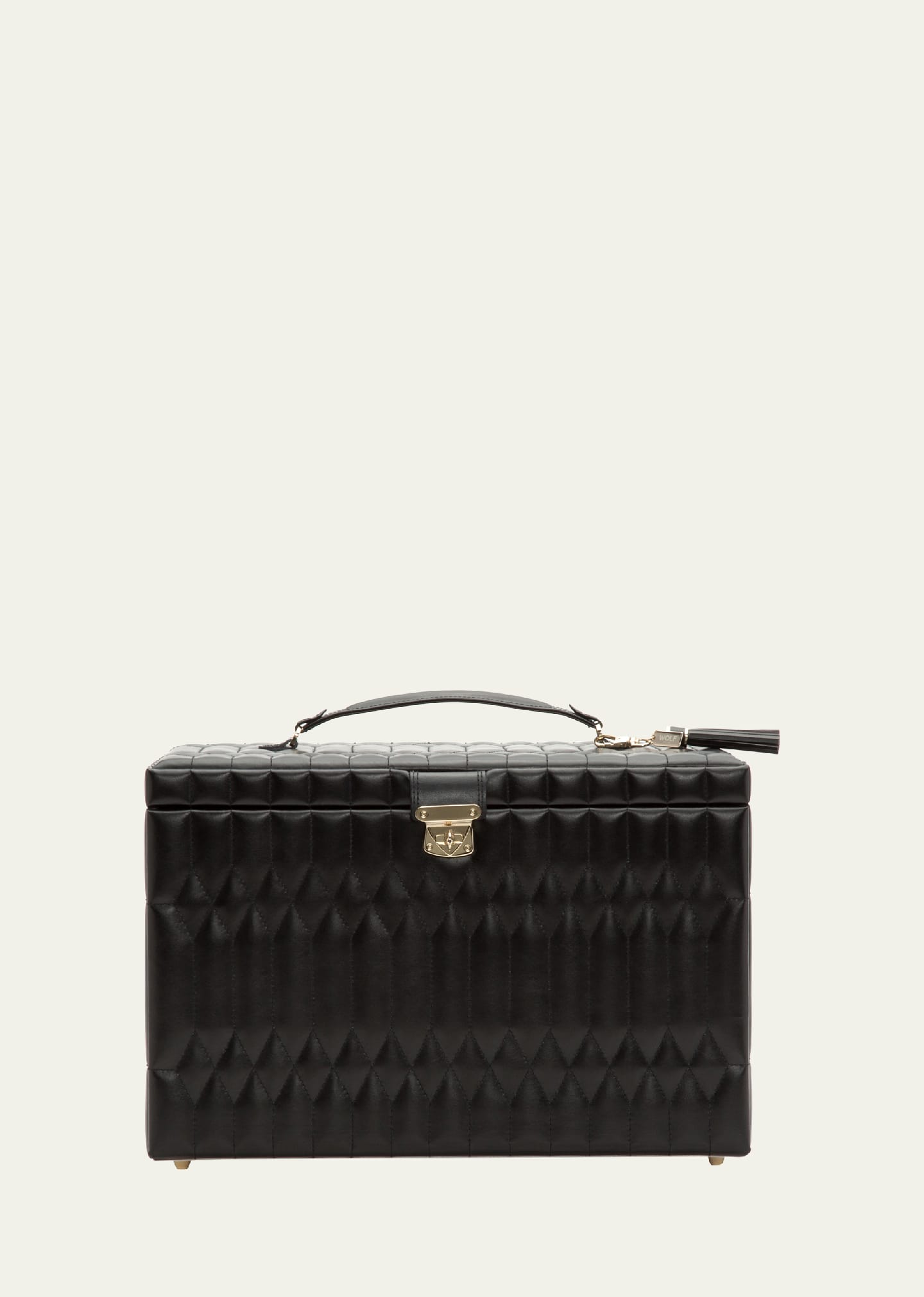 Wolf Caroline Black Extra Large Jewelry Case In Black