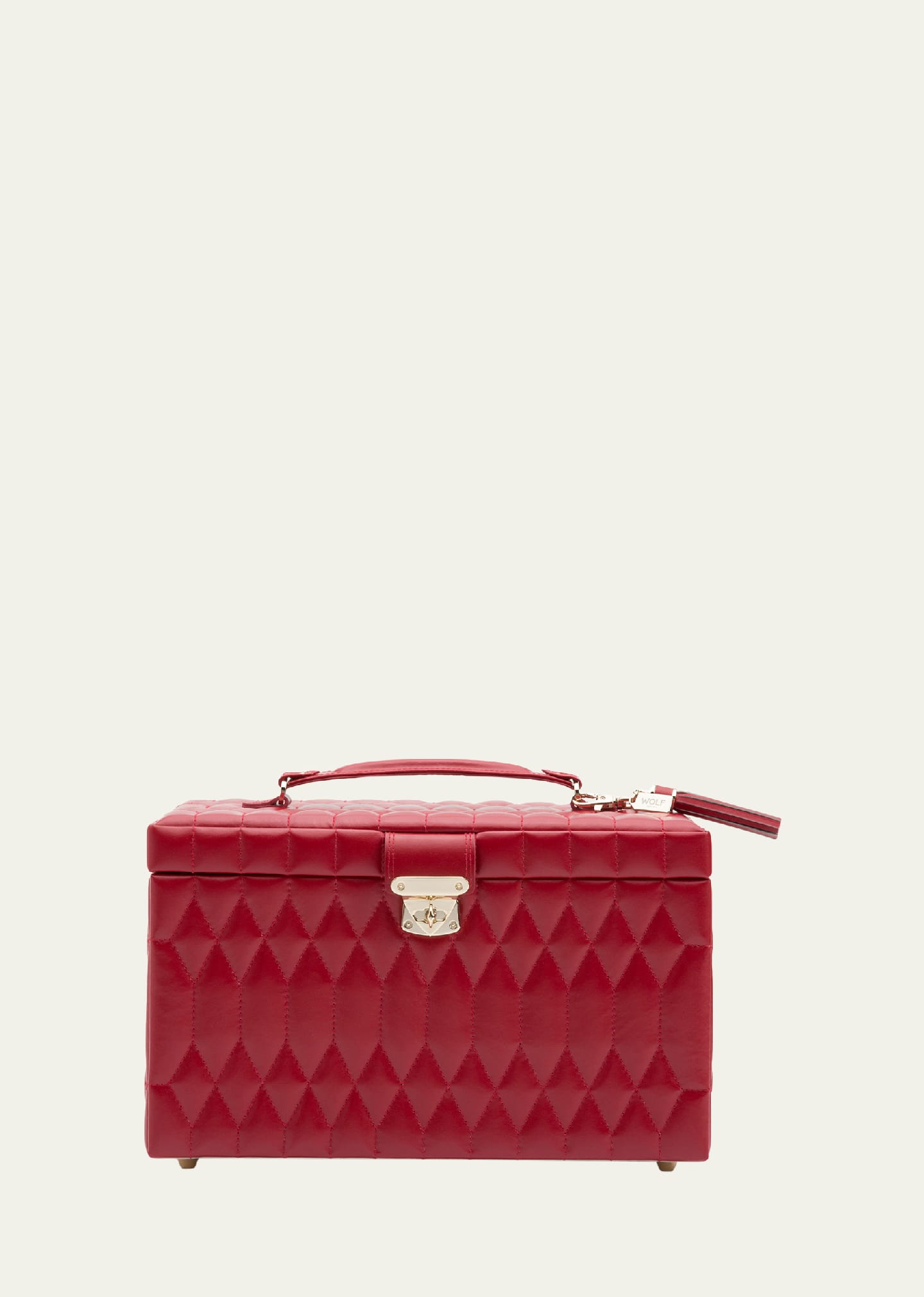 Wolf Caroline Red Large Jewelry Case In Red