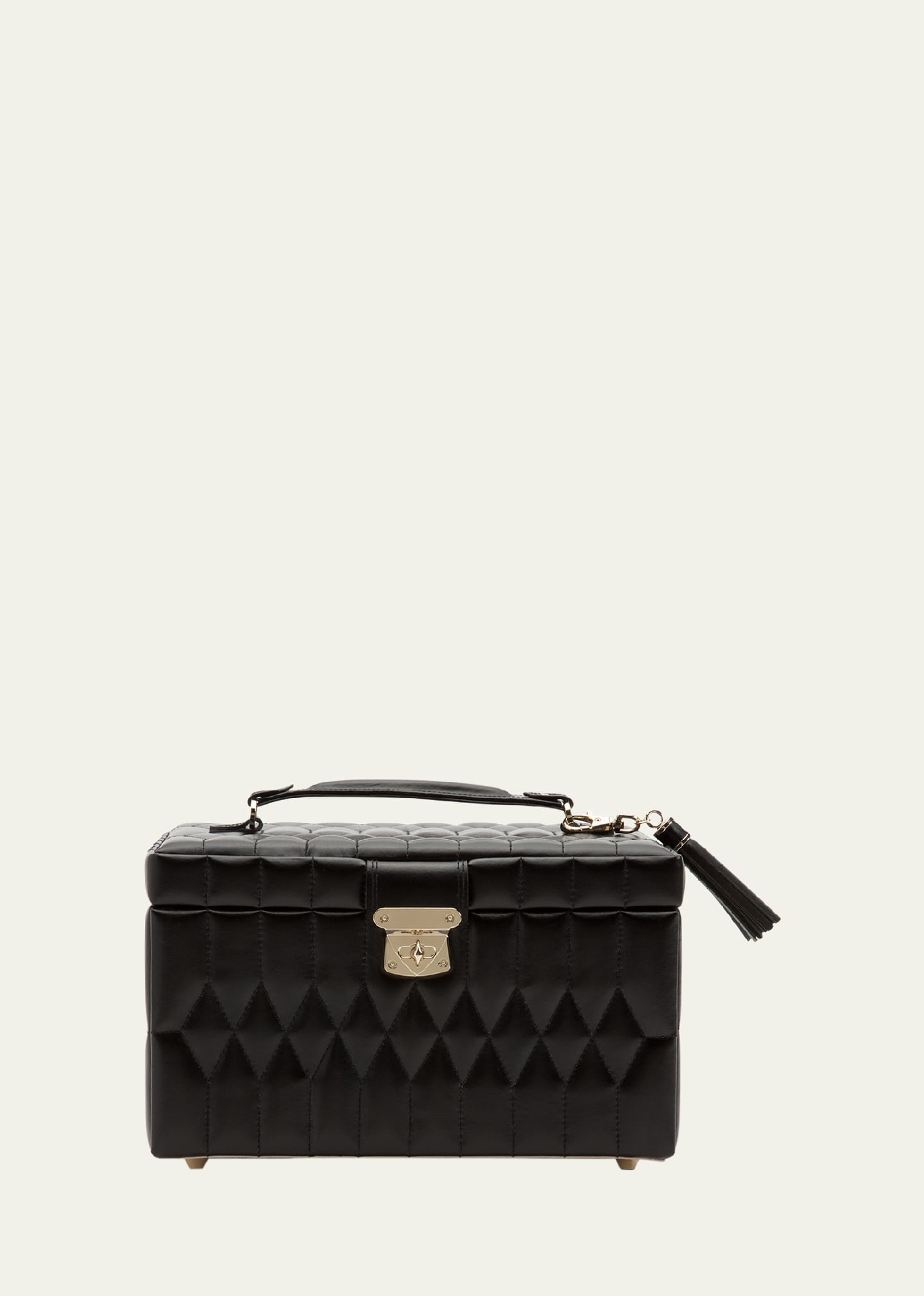 Wolf Caroline Black Medium Jewelry Case In Black