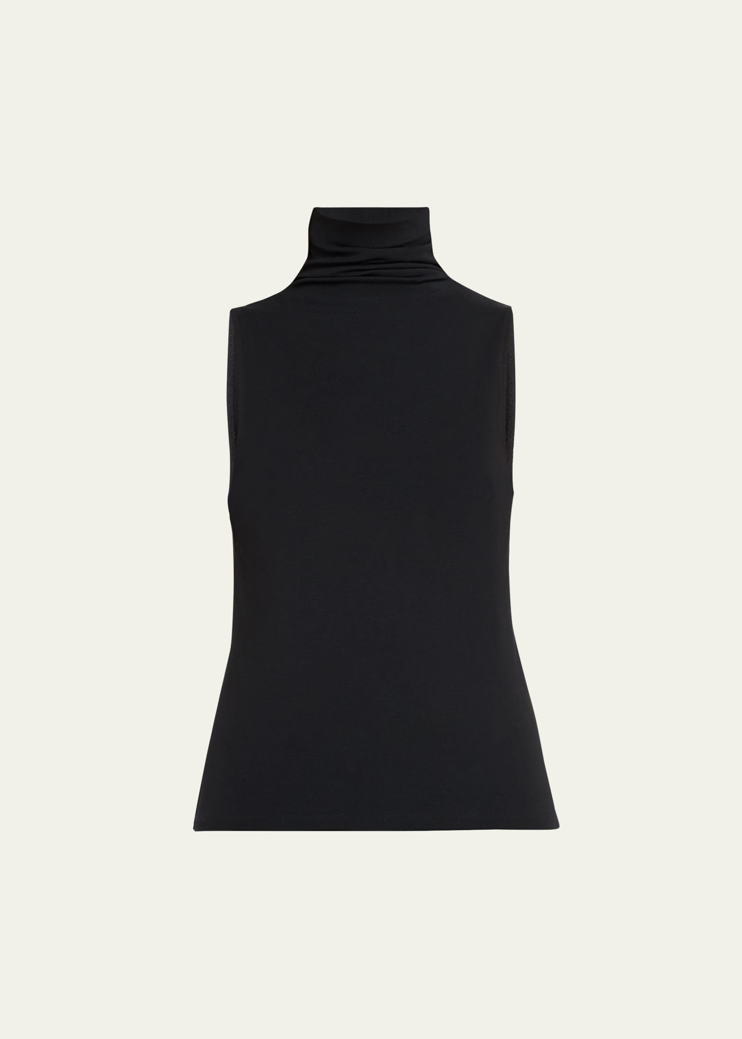 Vince Sleeveless Modal Turtleneck Top In Black