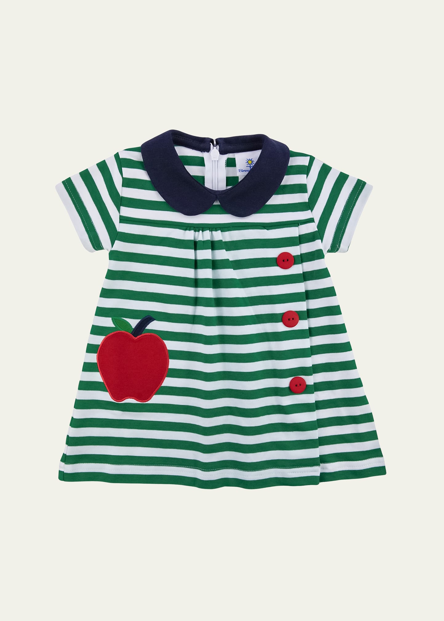 Girl's Striped Knit Dress W/ Apple Applique, Size 4T-3