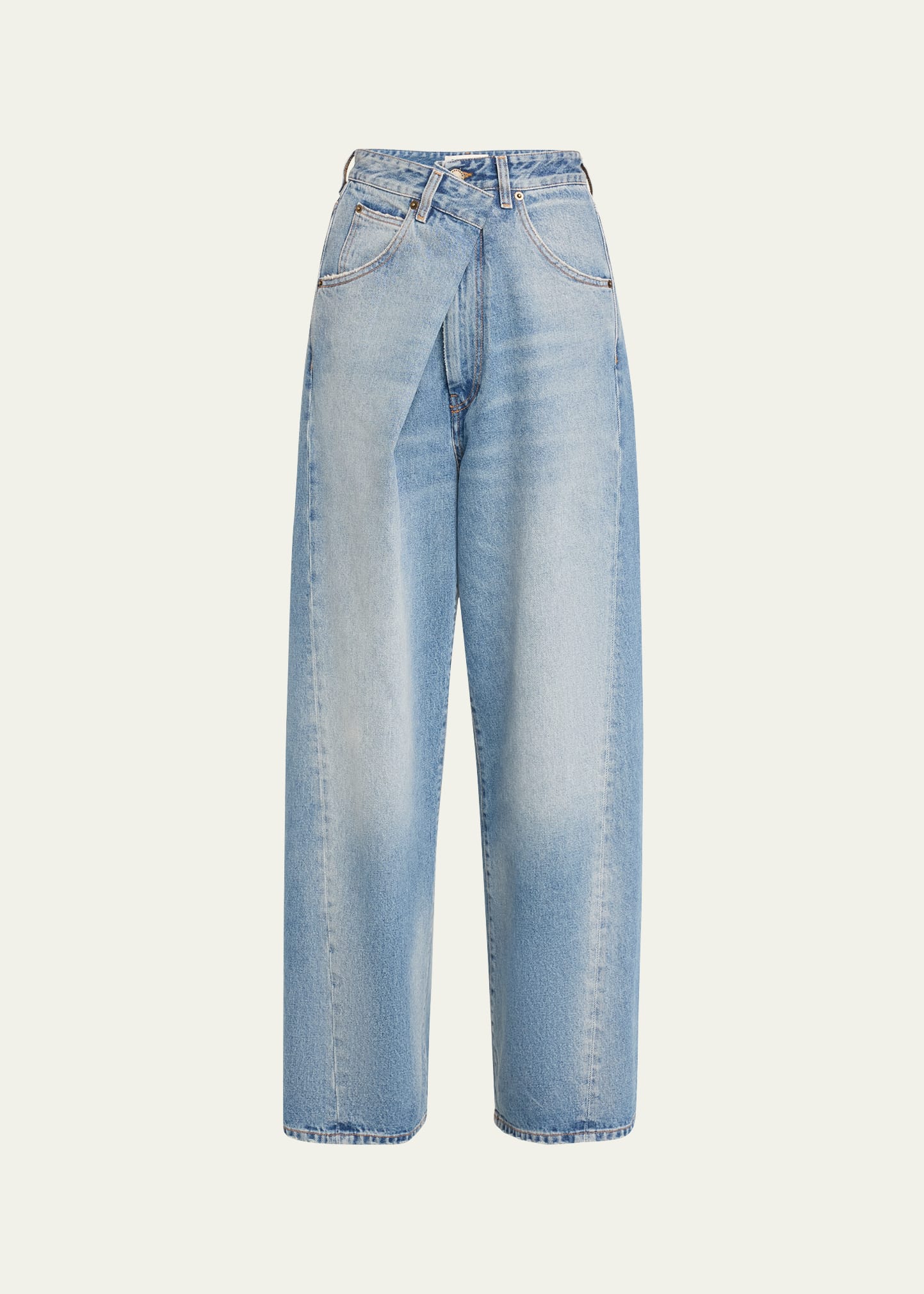 Darkpark Ines Foldover Jeans In Light Wash