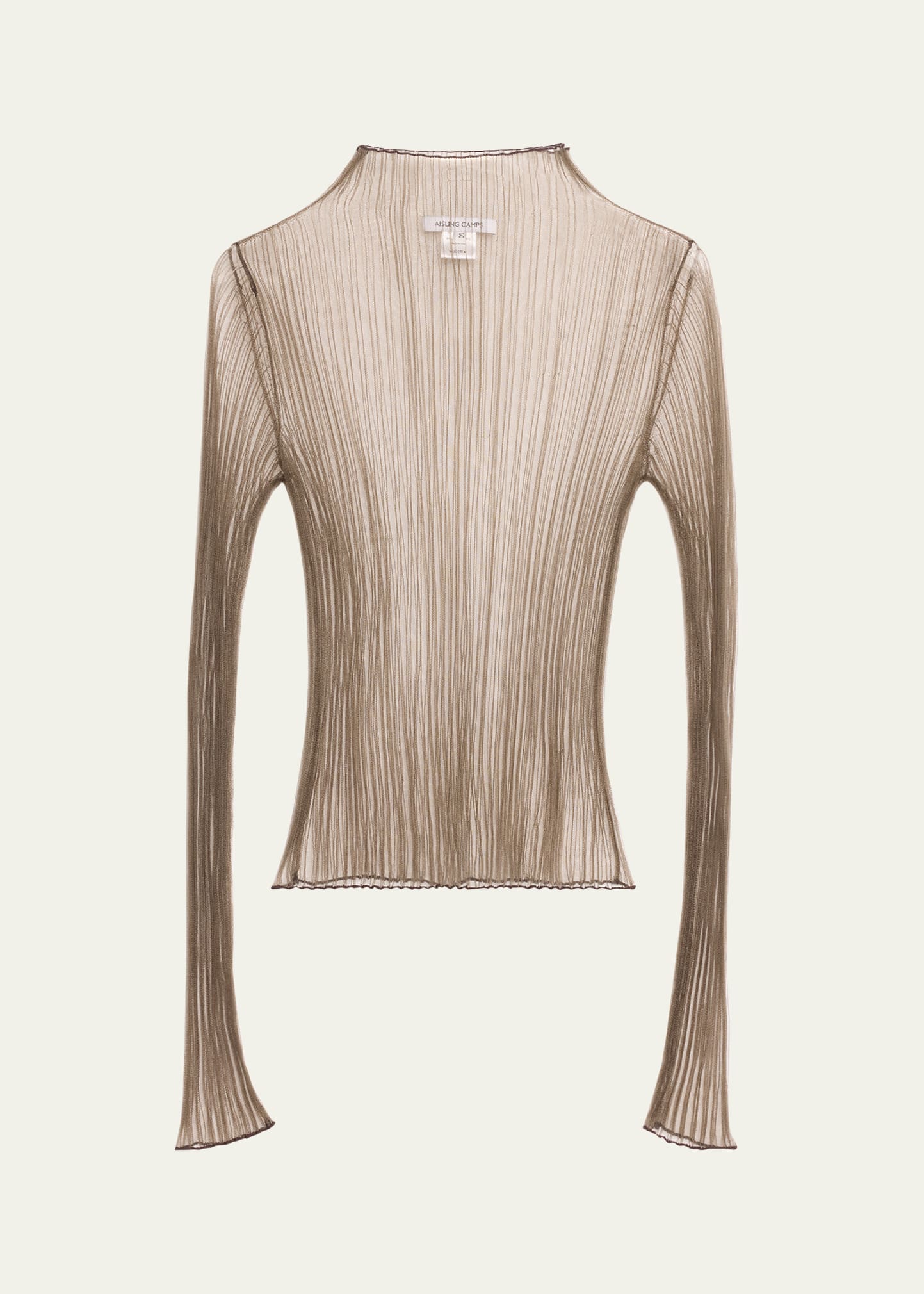 Aisling Camps Modern Mist Translucent Ribbed Turtleneck In Smoke