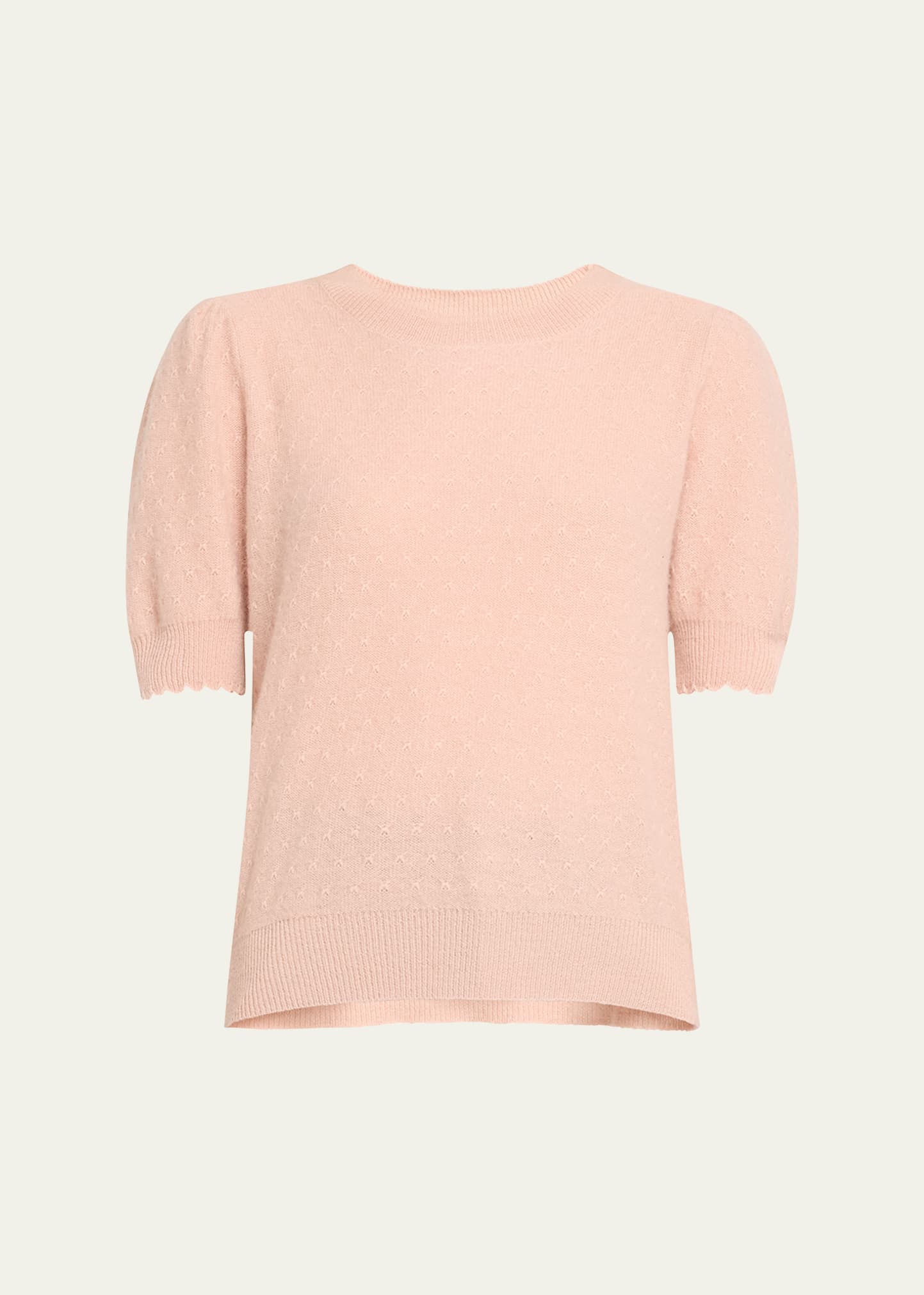Frame Cashmere Puff-sleeve Sweater In Peony