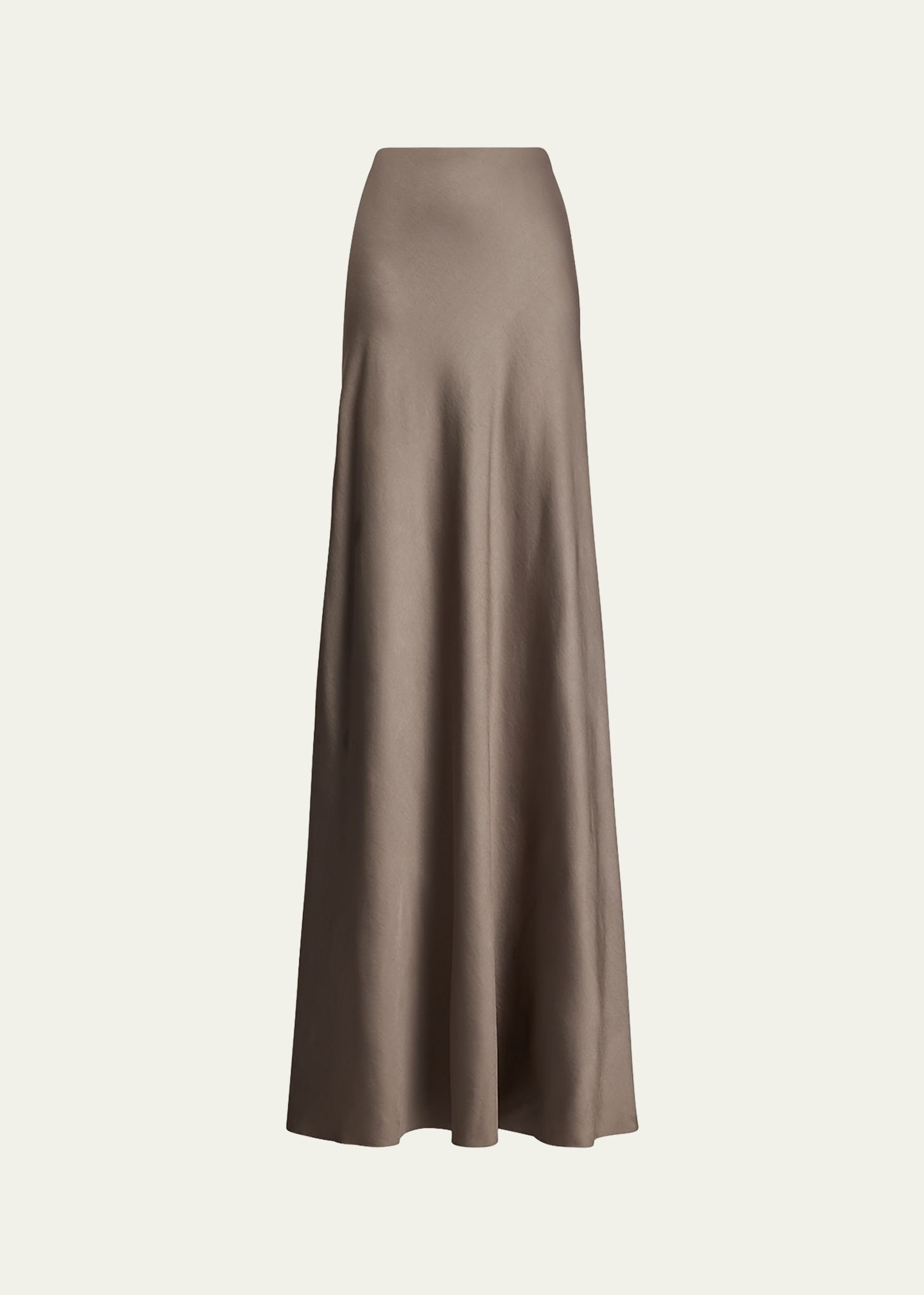 Shop Ralph Lauren Masina Stretch Satin Skirt In Grey