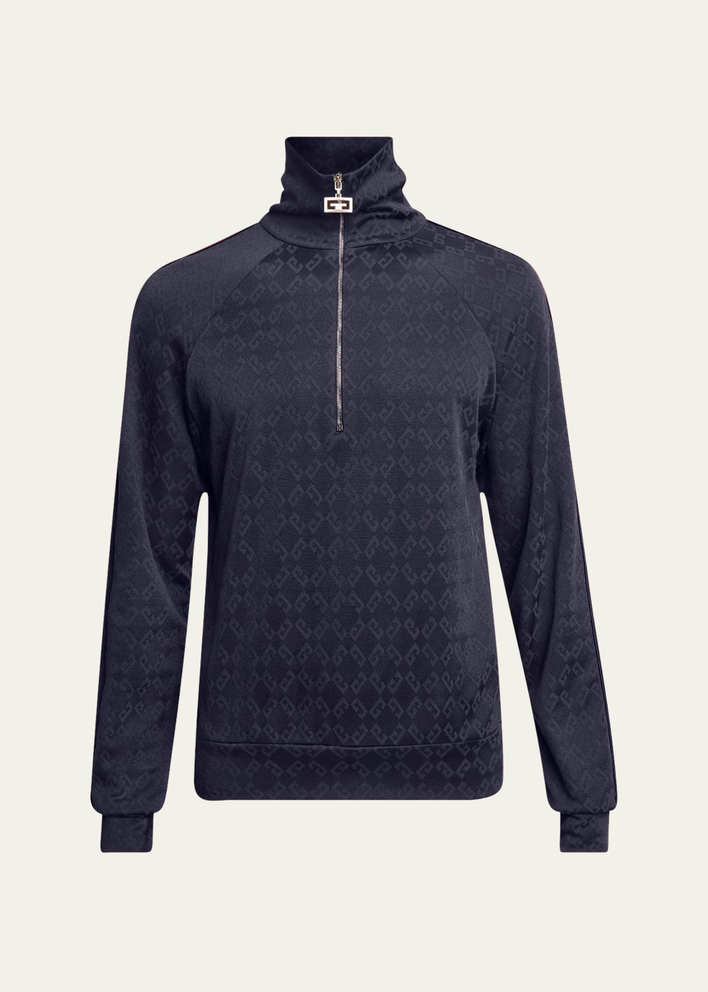 Givenchy Men's 2g Half-zip Jersey Track Shirt In Dark Blue