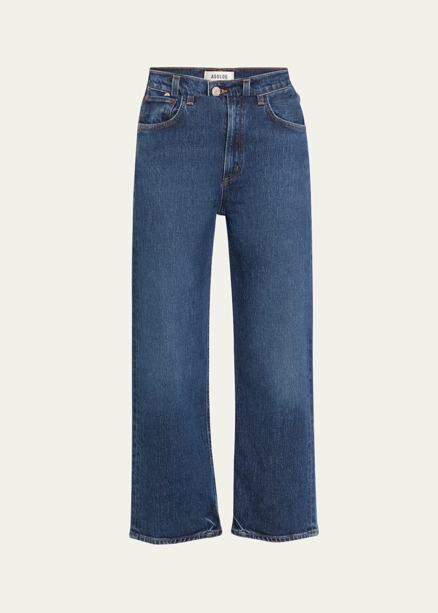Agolde Ren 5-pocket Straight-leg Jeans In Echo Dk Ind
