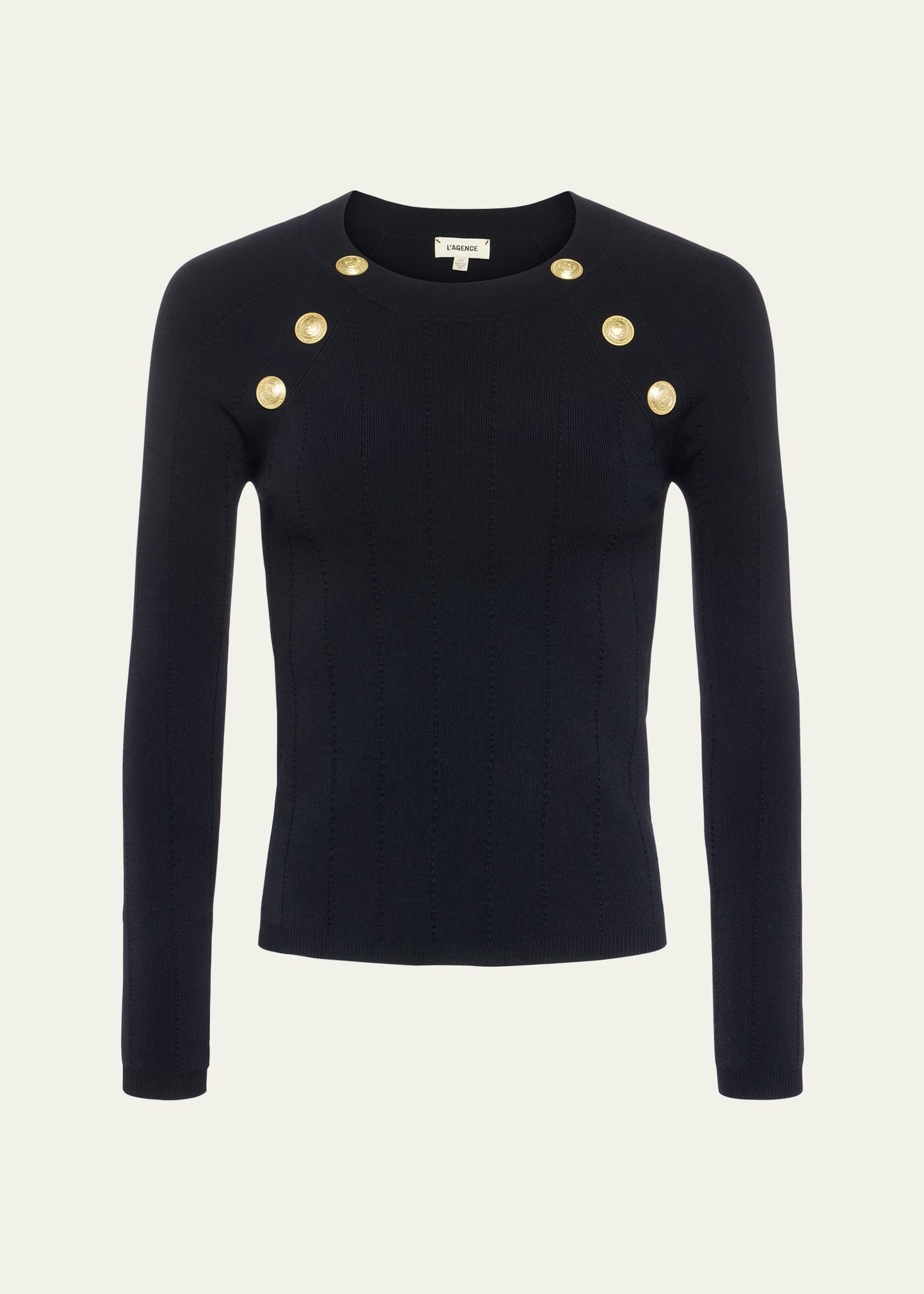 L Agence Gretchen Crewneck Pullover In Blackgold
