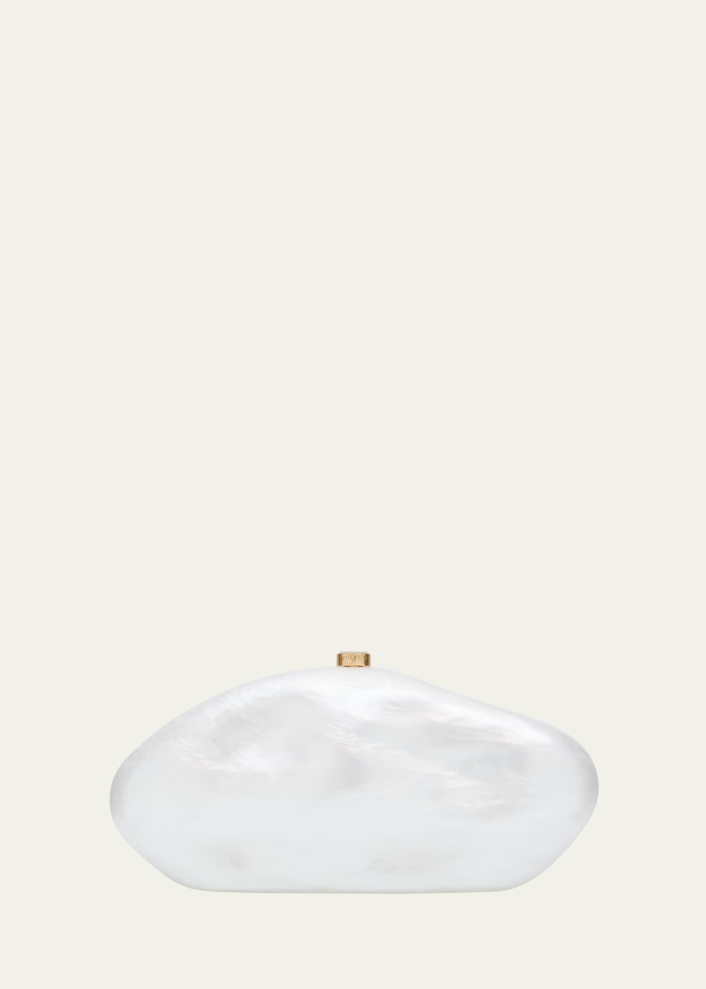 Cult Gaia The Caldera Leather Clutch Bag In Pearl