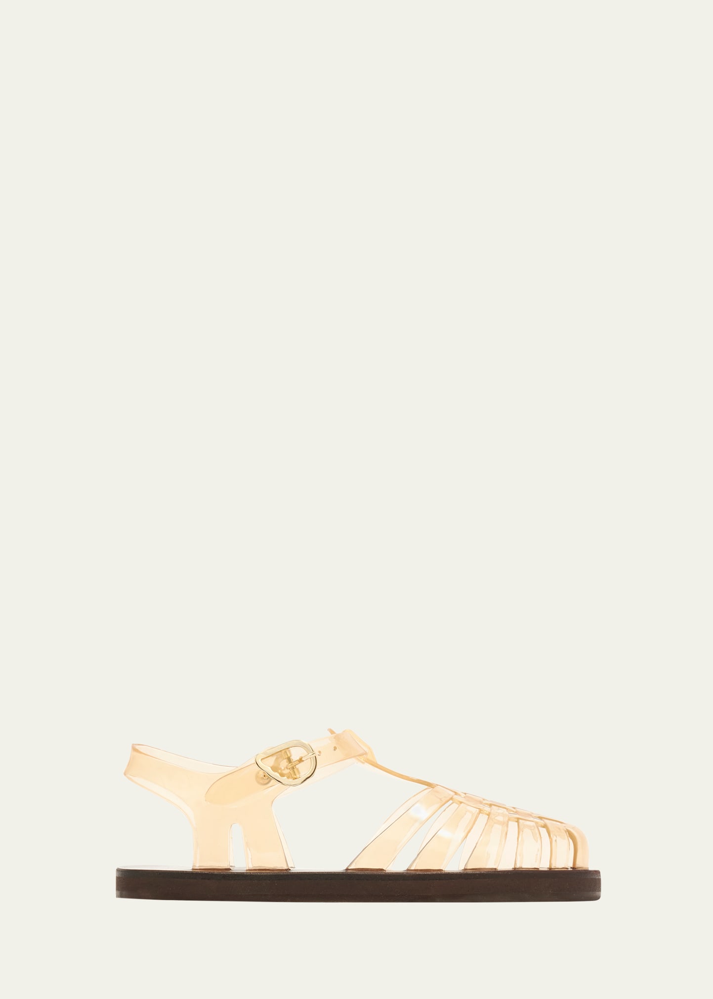 Ancient Greek Sandals Homeria Transparent Jelly Fisherman Sandals In Clear Caramel