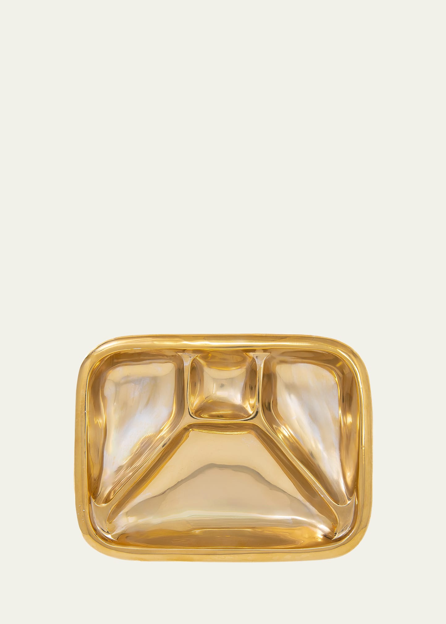 Peter Callahan Gold Metal Tv Dinner Serving Tray In Gold