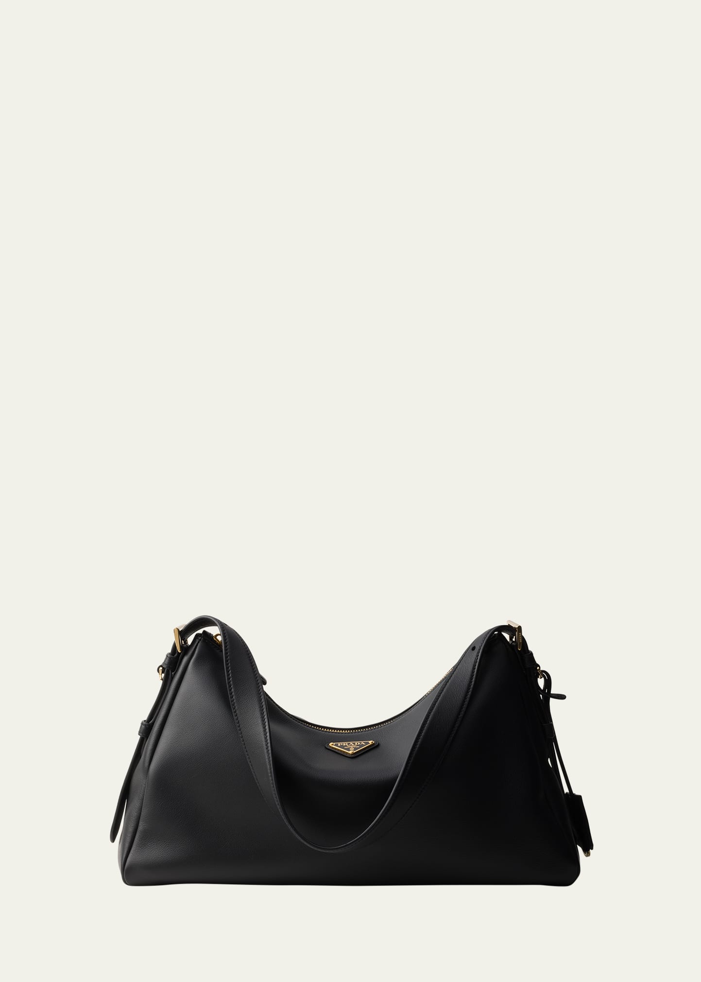 Prada Aimee Grain Leather Shoulder Bag In F0002 Nero