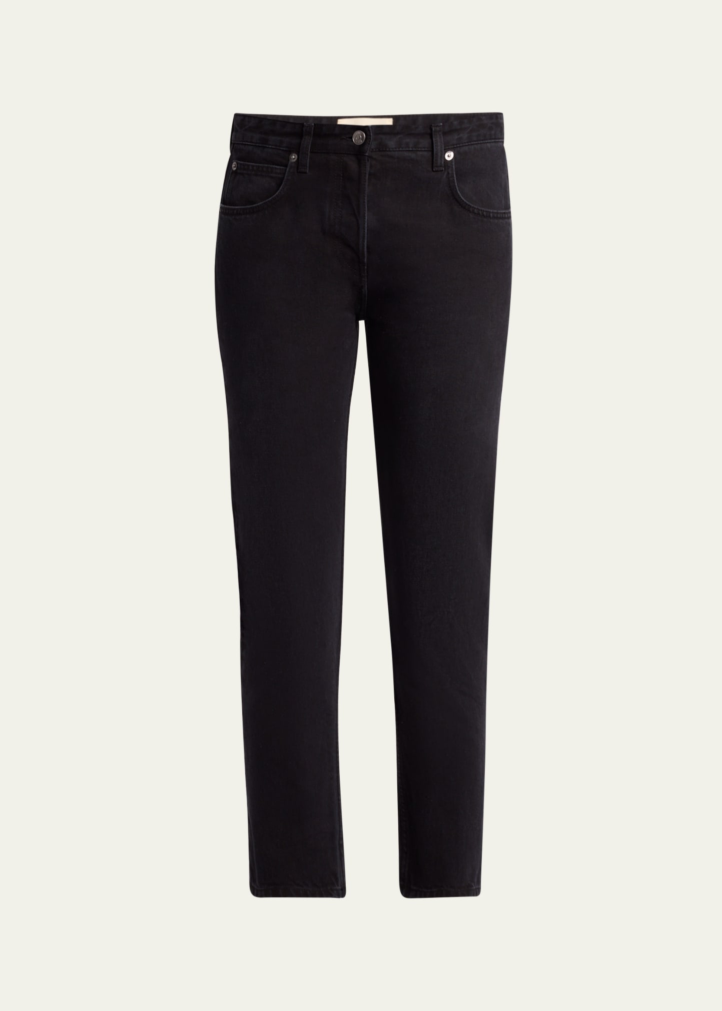 The Row Riaco Mid-rise Straight-leg Ankle Jeans In Black