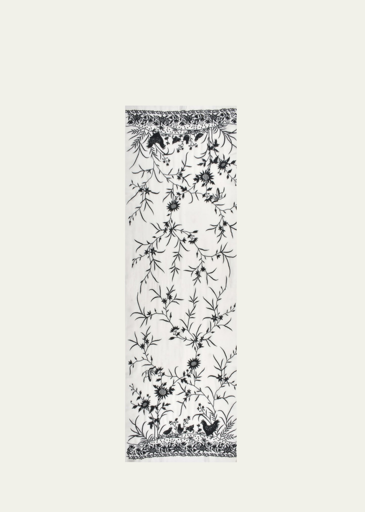 Floral Cashmere & Silk Scarf